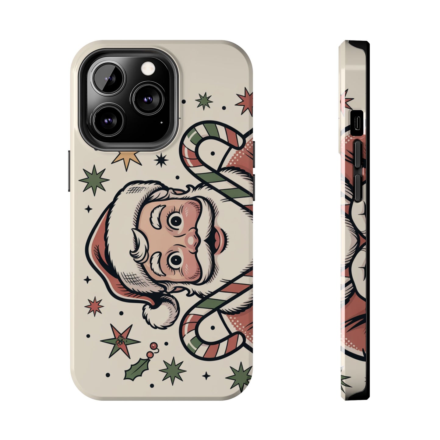 Retro Santa Tough Phone Case - Festive Holiday Design
