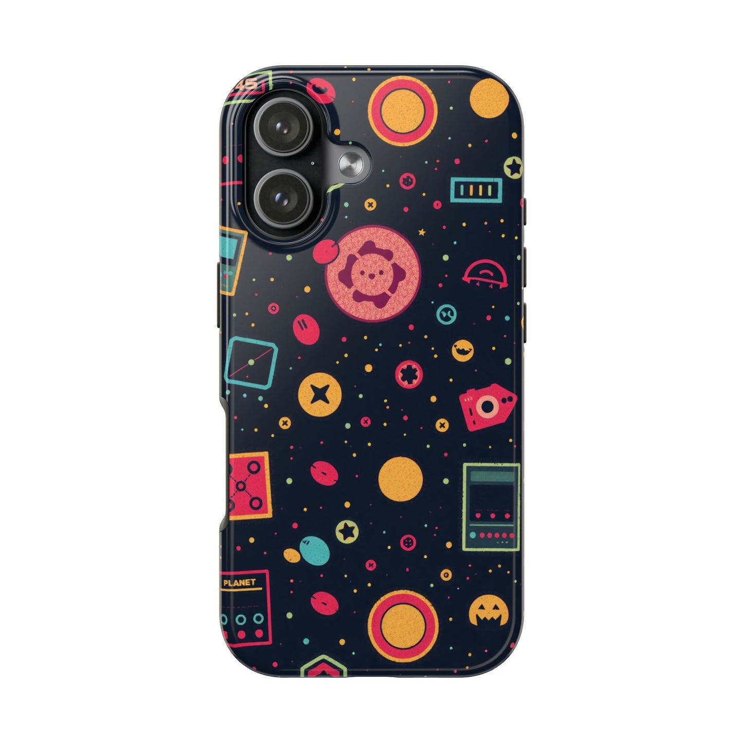 Colorful Space-Themed Tough Phone Case - Fun & Durable Protection for All Ages - for iPhone