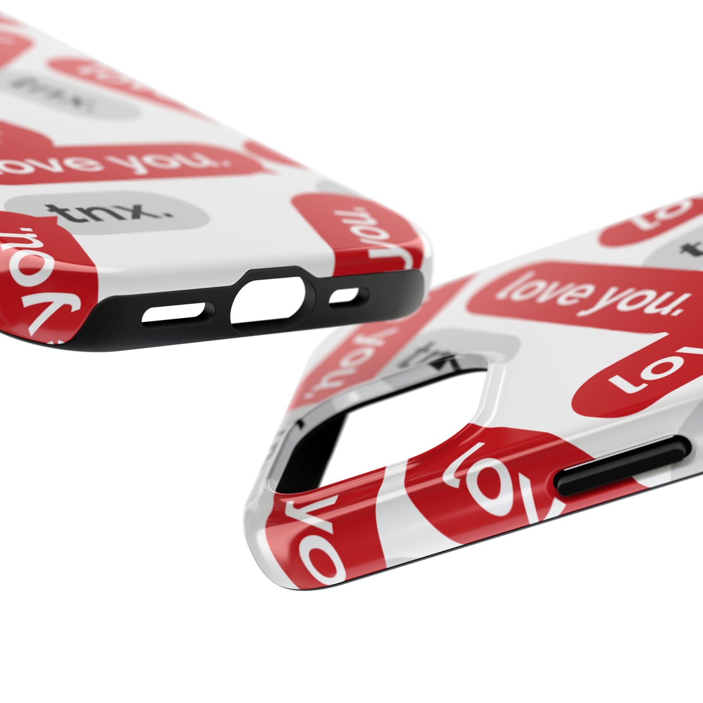 Love You&Tnx Tough Phone Case - Stylish and Protective for iPhone