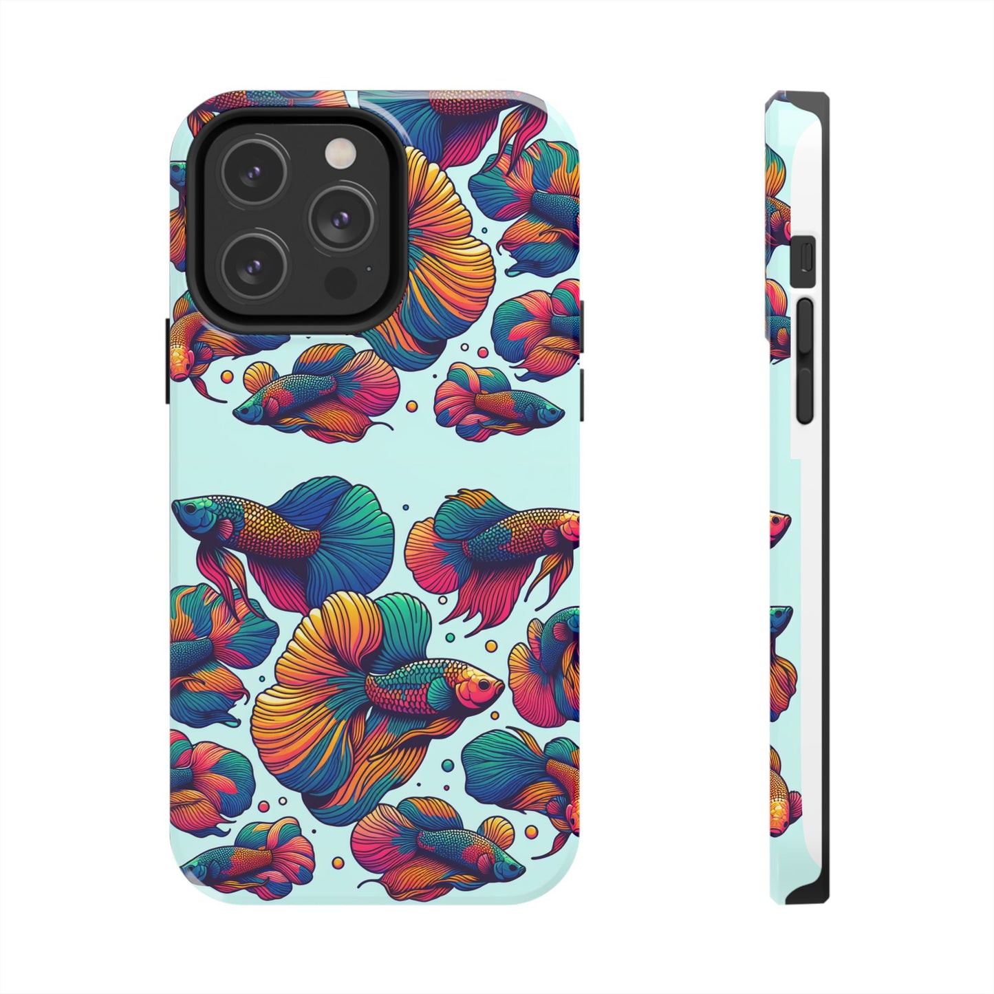 Colorful Fish Pattern Tough Phone Case - Aquatic Lovers - for iPhone