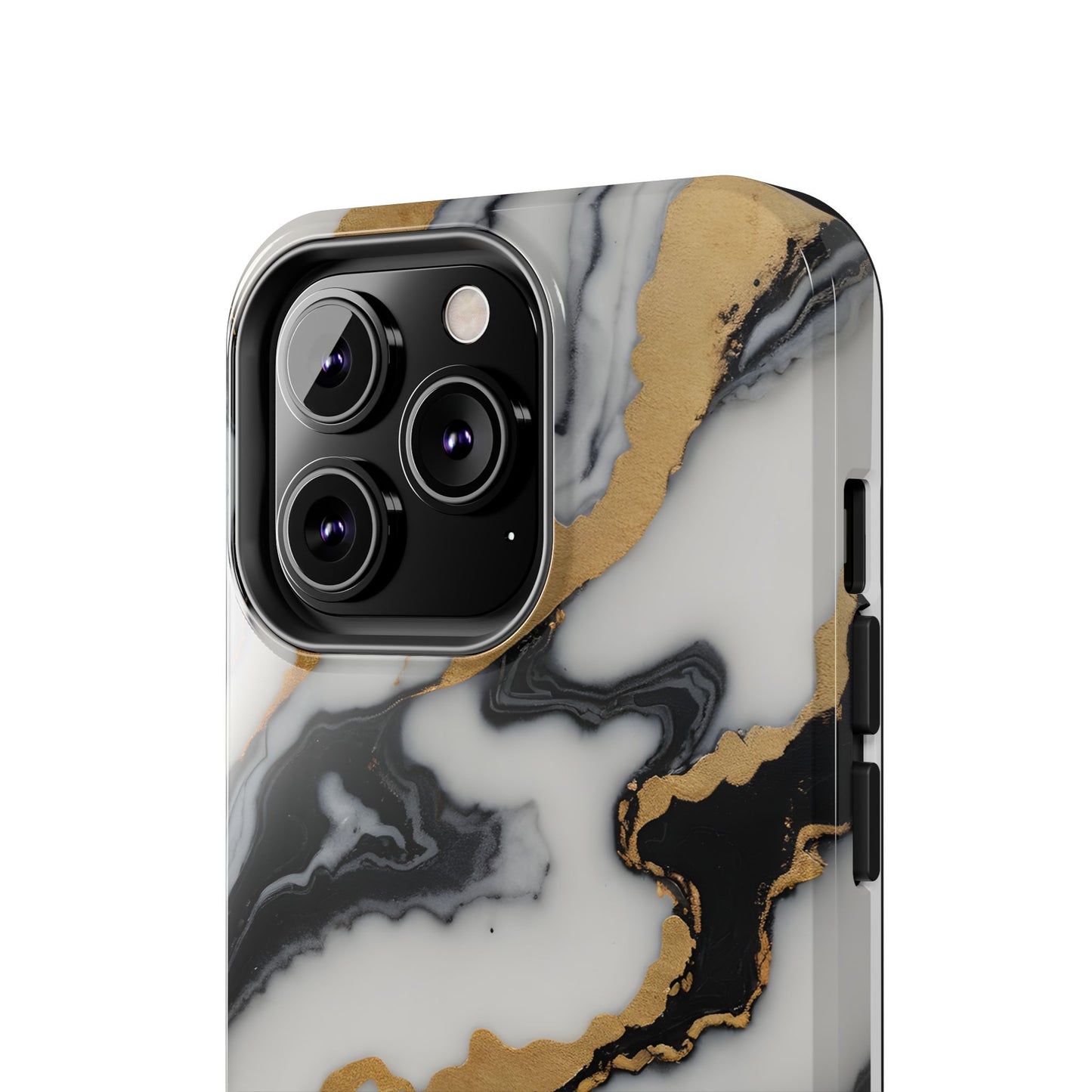 Elegant Gold Marble Tough Phone Case - Stylish Protection for Your iPhone