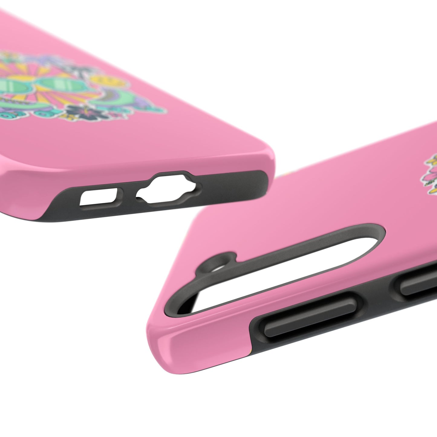 Retro Summer Phone Case — Y2K Palm Trees, Roller Skates & Smiley Collage