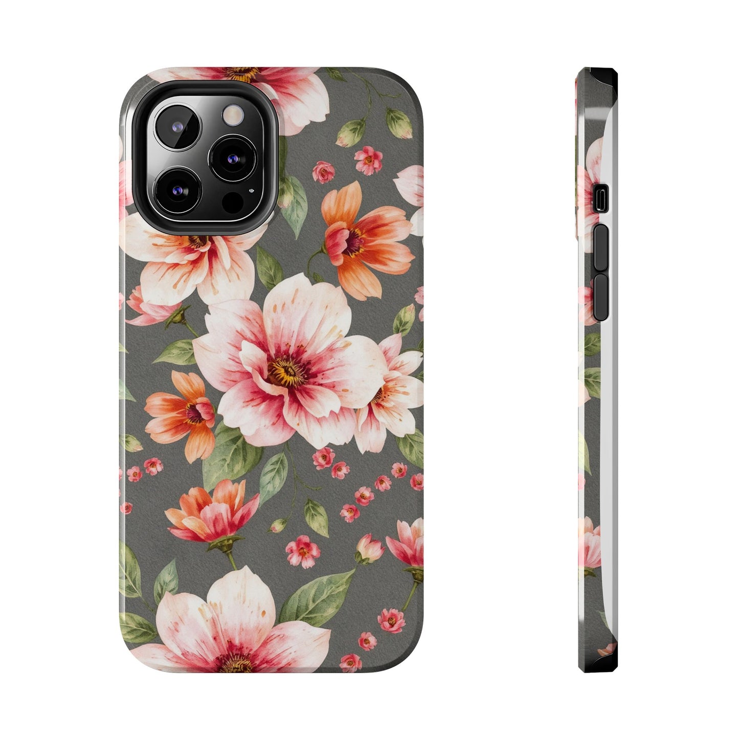 Floral Pink Tough Phone Case - Stylish & Durable Floral Design - for iPhone
