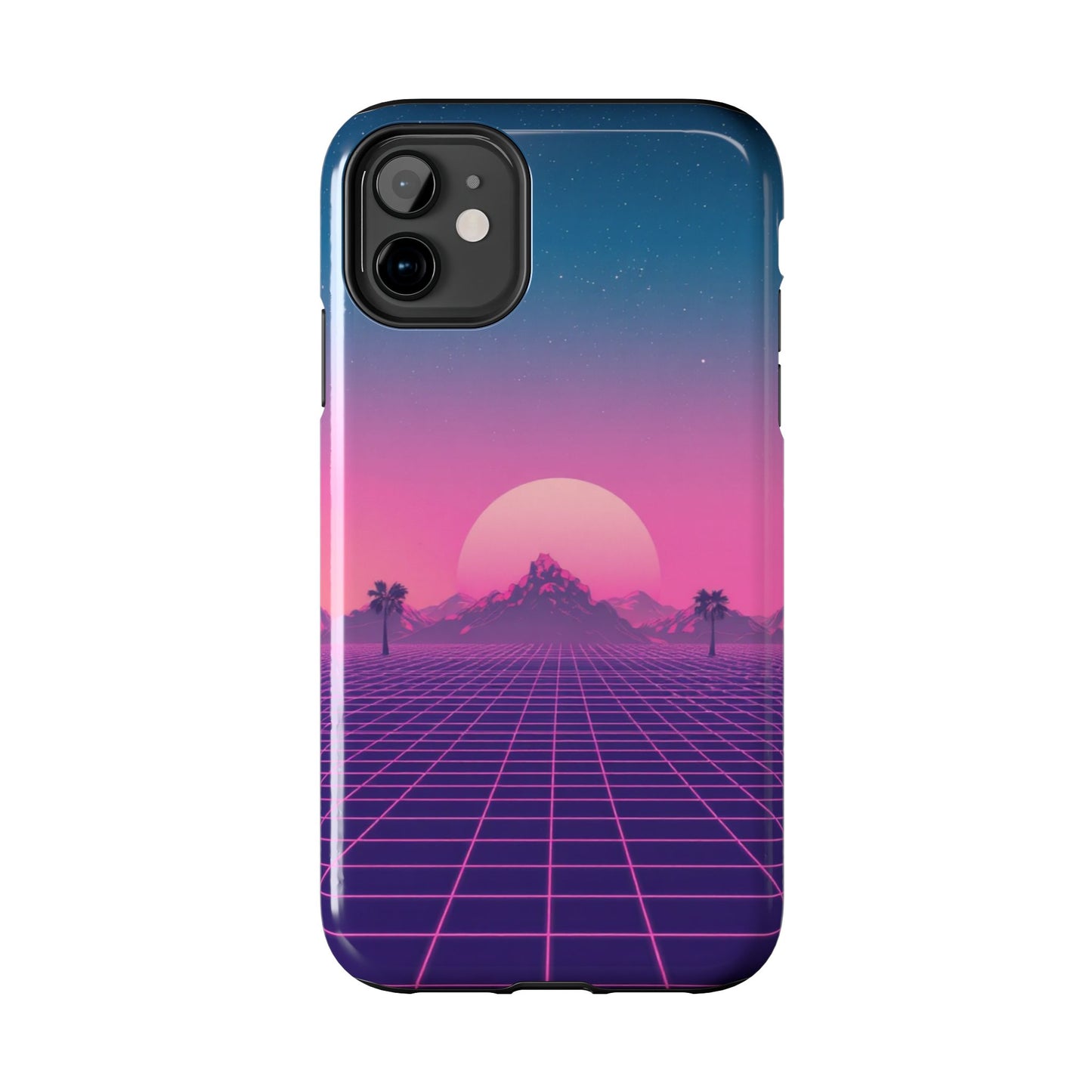 Retro Aesthetic Tough Phone Case - Vibrant Sunset Design