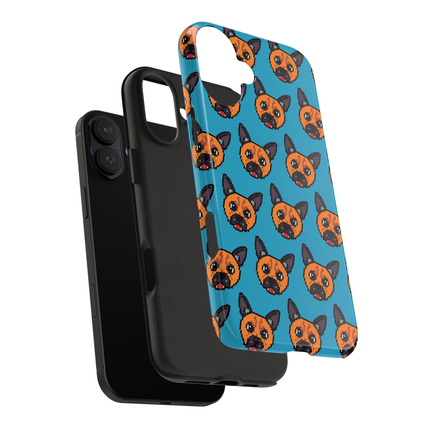 Cute Orange Dog Pixel Art Pattern Tough Phone Case - Fun & Durable Protection - for iPhone