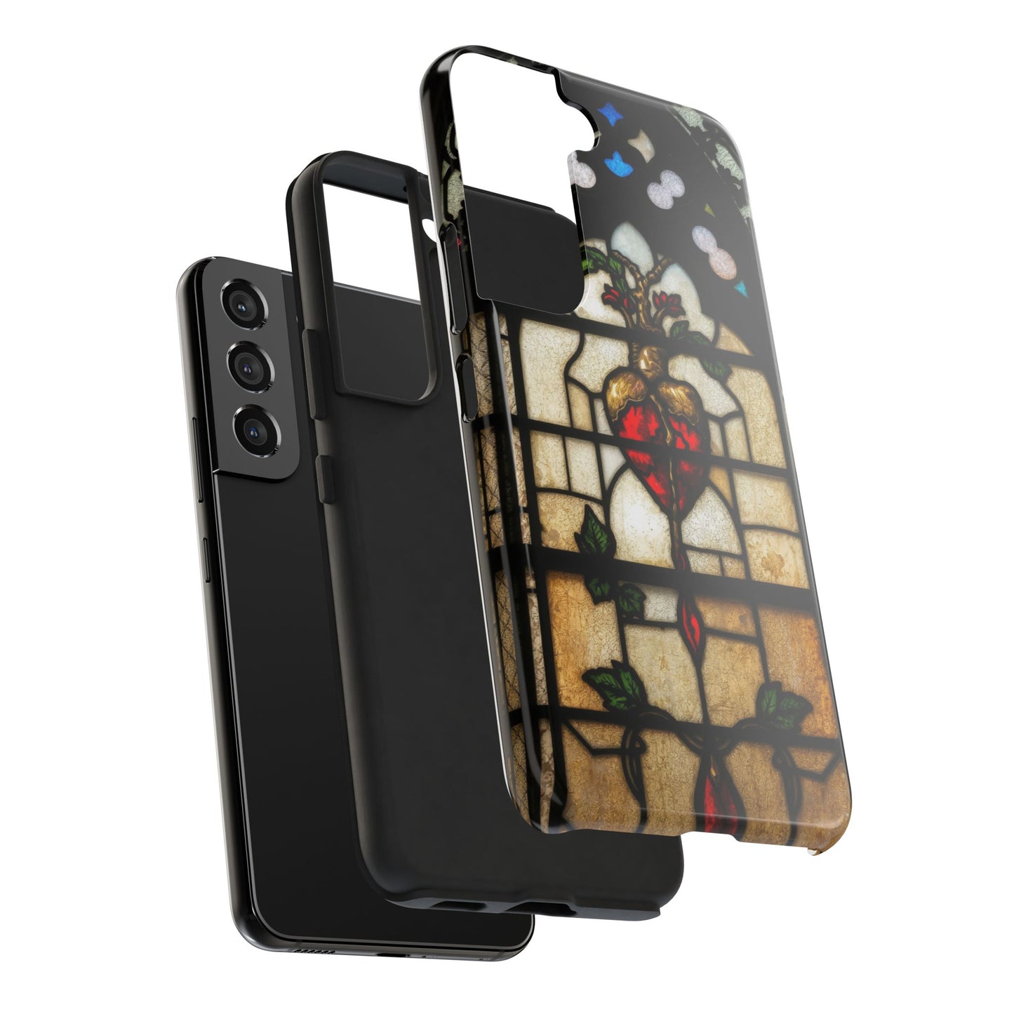 Stained Glass Heart Tough Phone Case - Unique Design for Protection & Style