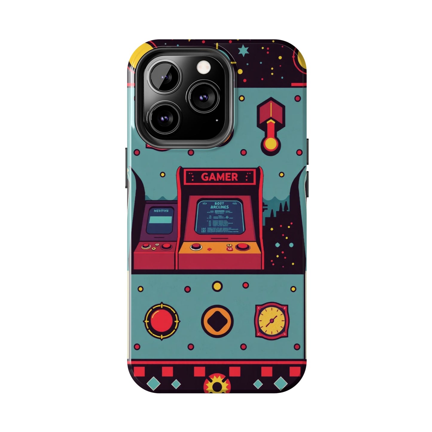 Retro Gamer Tough Phone Case - Vibrant Arcade Design for Gaming Enthusiasts - for iPhone