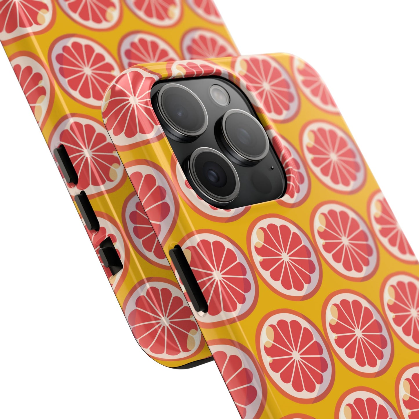 Citrus Pattern Tough Phone Case - Bright Grapefruit Design - for iPhone