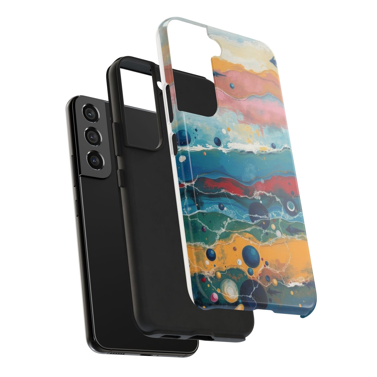 Artistic Tough Phone Case - Vibrant Waves Design for Unique Style