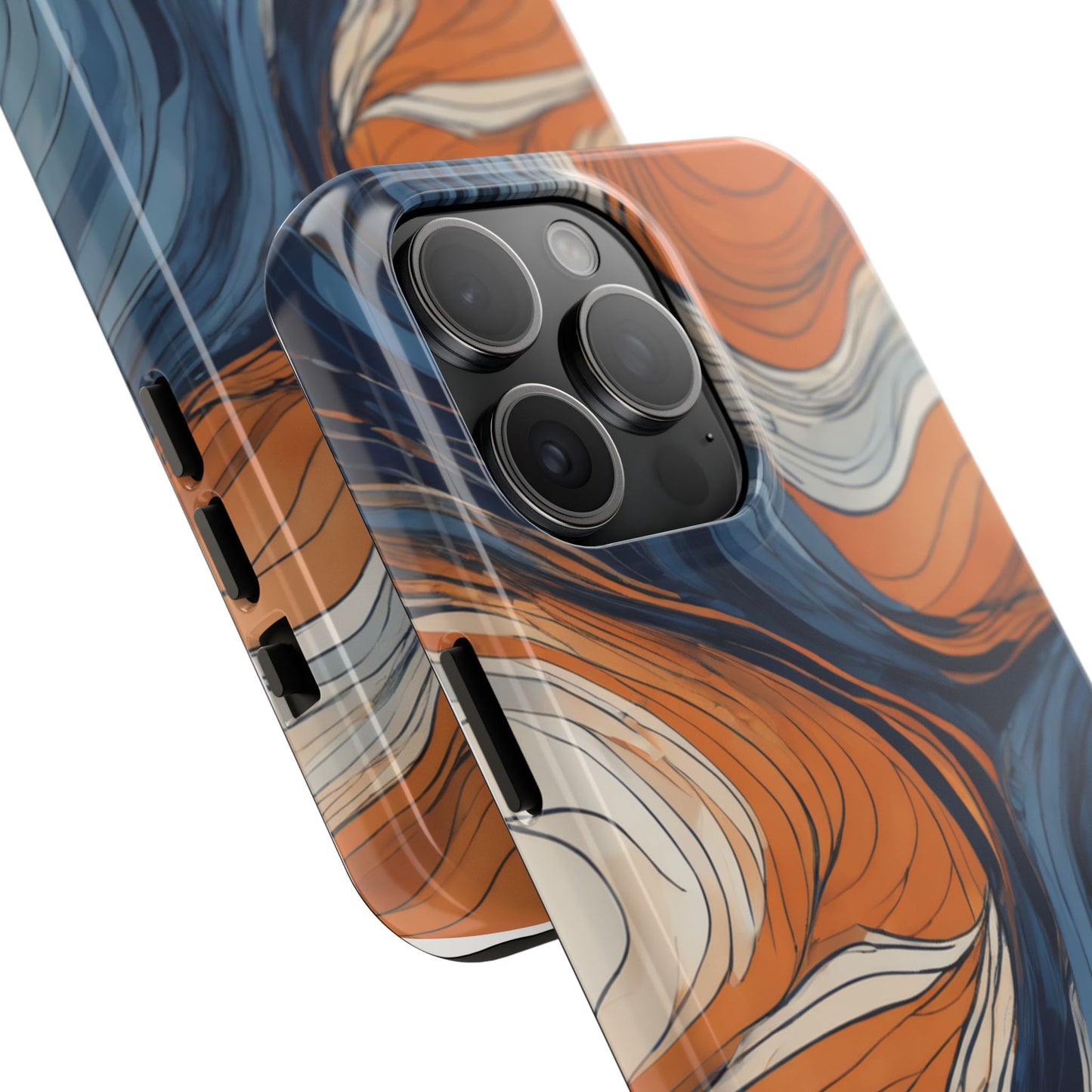 Artistic Tough Phone Case - Vibrant Abstract  Waves Design - for iPhone
