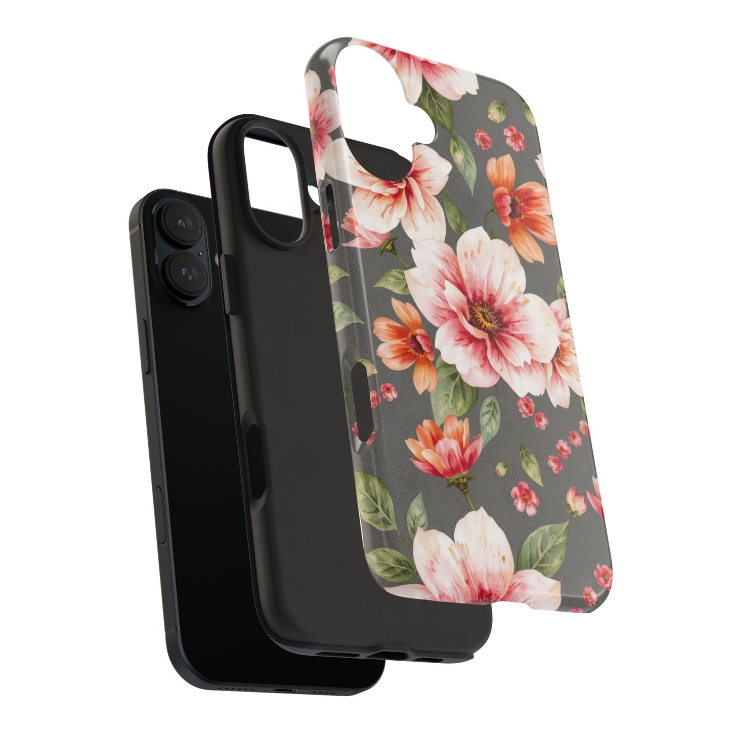 Floral Pink Tough Phone Case - Stylish & Durable Floral Design - for iPhone