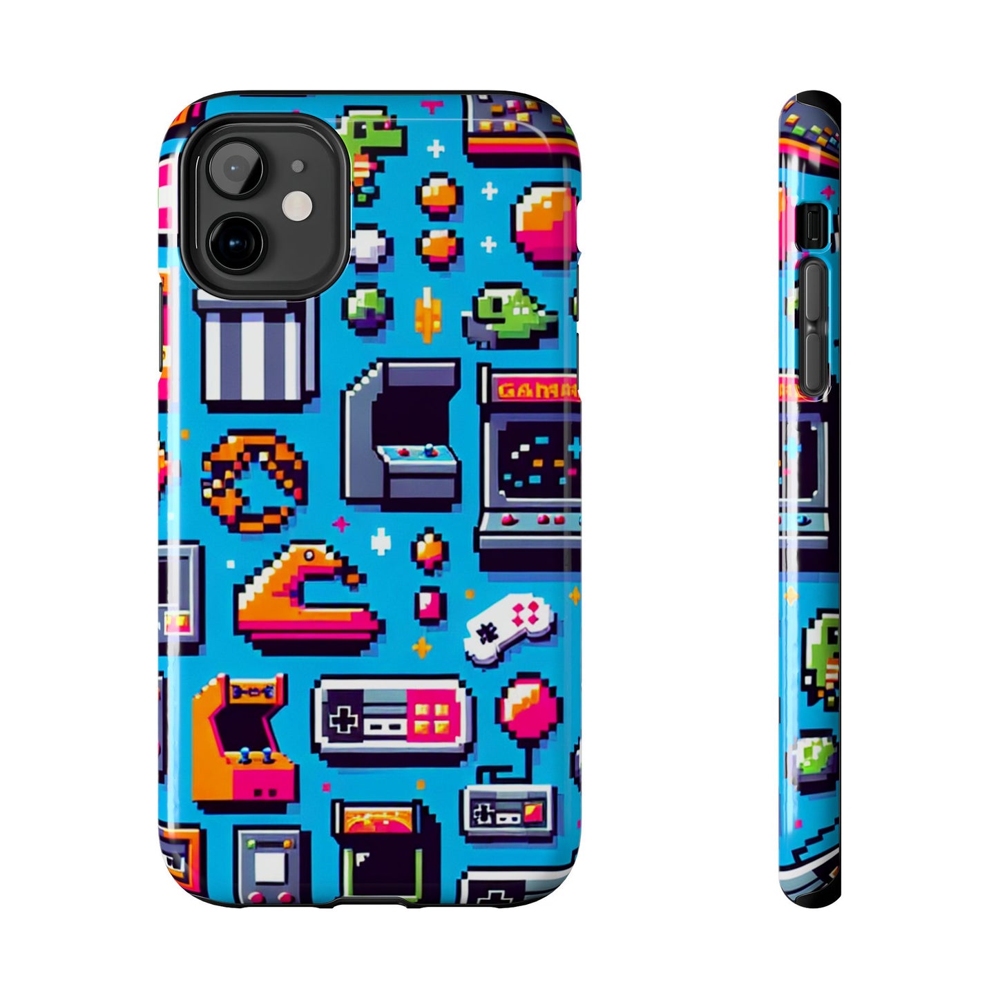 Retro Gaming Tough Phone Case - Pixel Art Design for Gamers - for iPhone