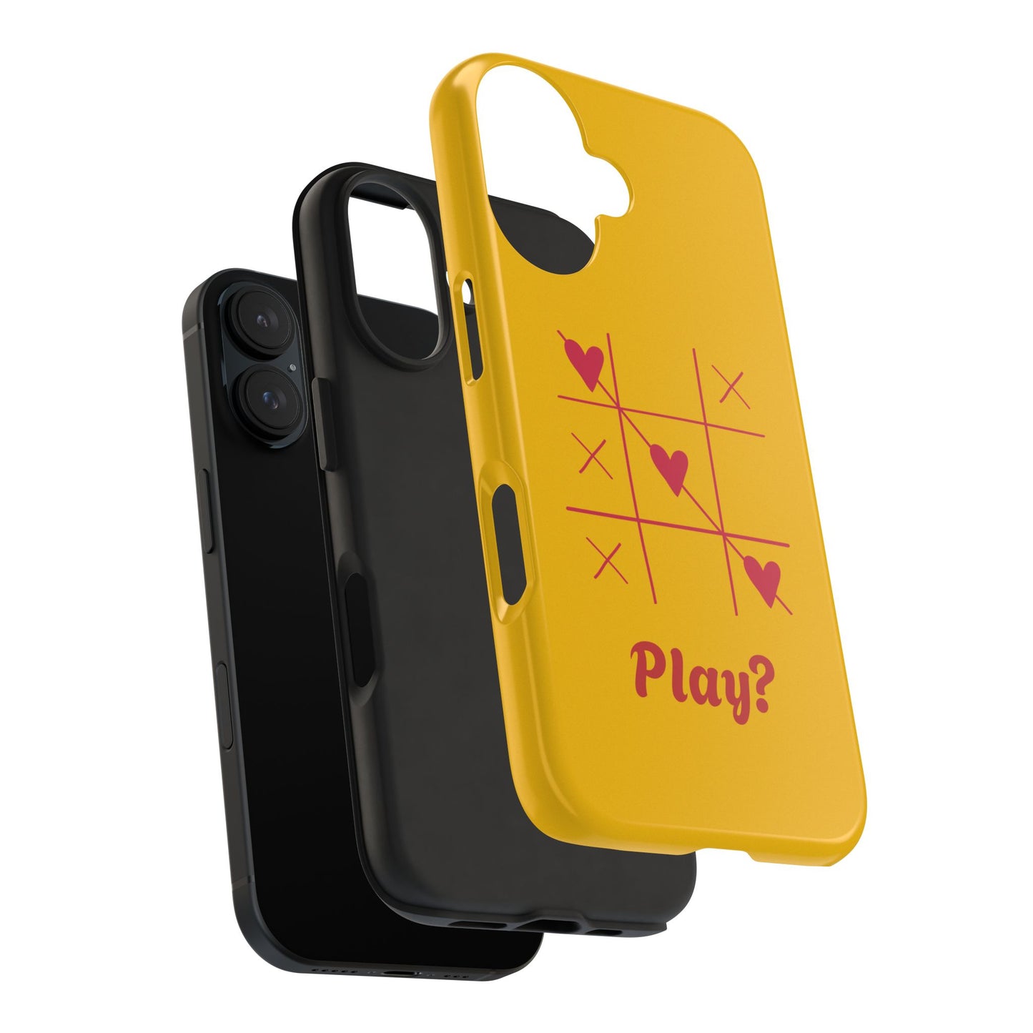 Heart Game Tough Phone Case - Fun Yellow Design for Gamers & Loved Ones - for iPhone