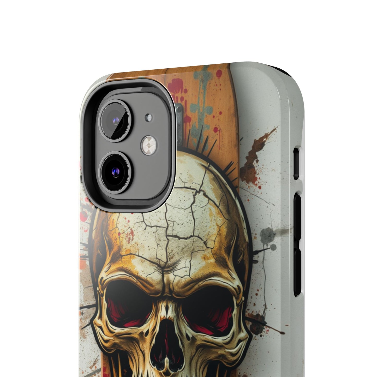 Edgy Skull Tough Phone Case - Durable Protection for Skateboard Enthusiasts