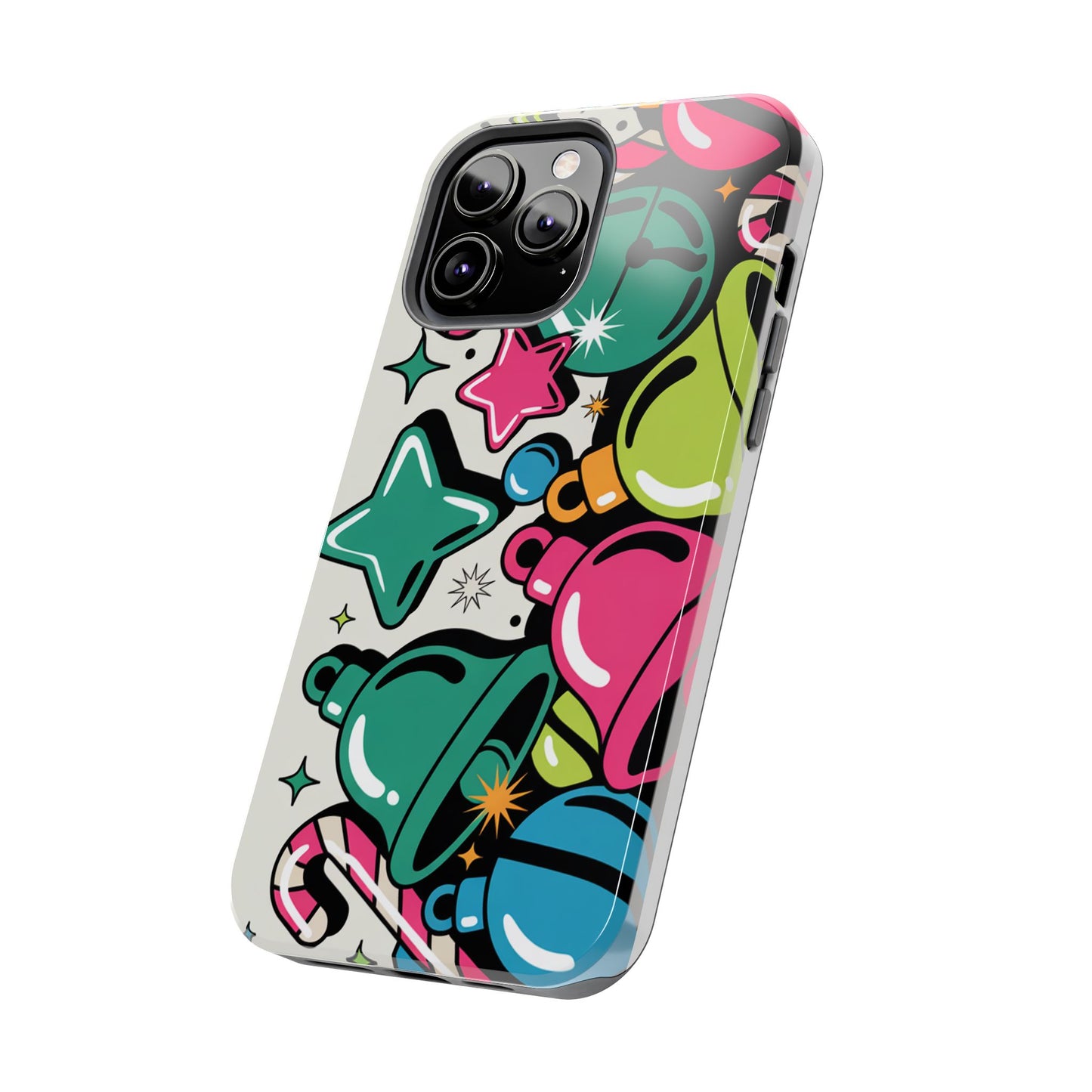Retro 90's Colorful Bell Pattern Tough Phone Case for iPhones