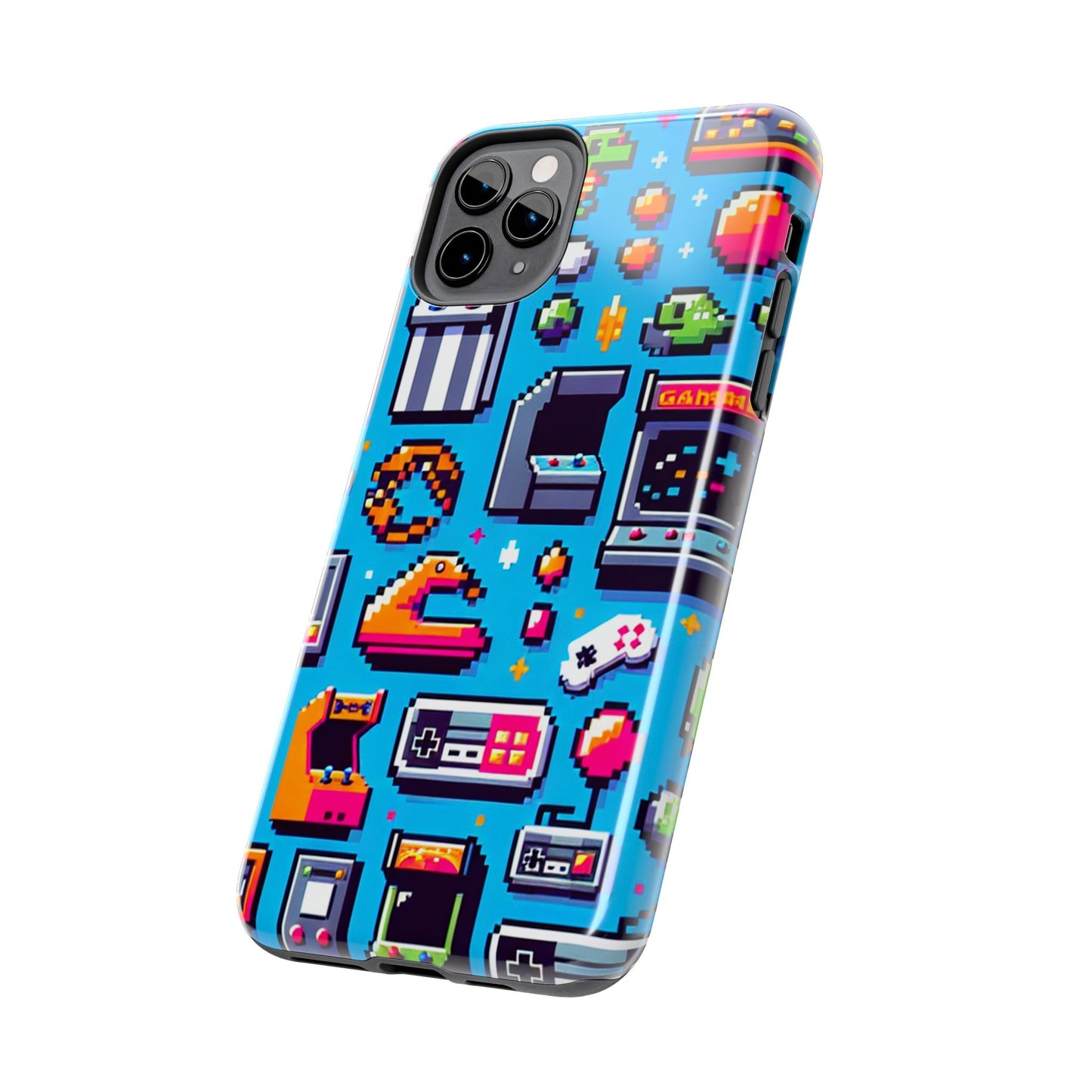 Retro Gaming Tough Phone Case - Pixel Art Design for Gamers - for iPhone