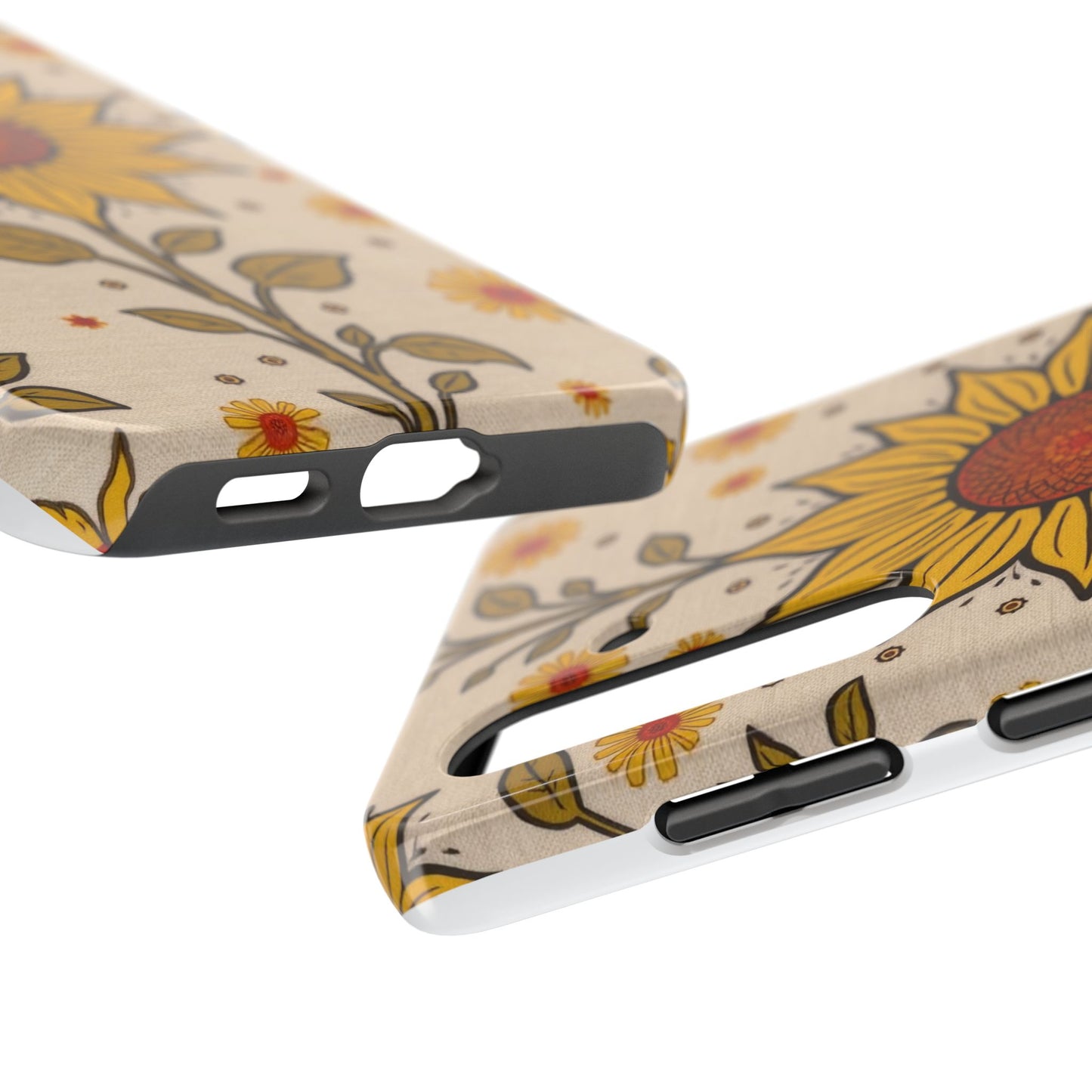 Bright Sunflower Origins Tough Phone Case - Floral Design for Nature Lovers - for iPhone