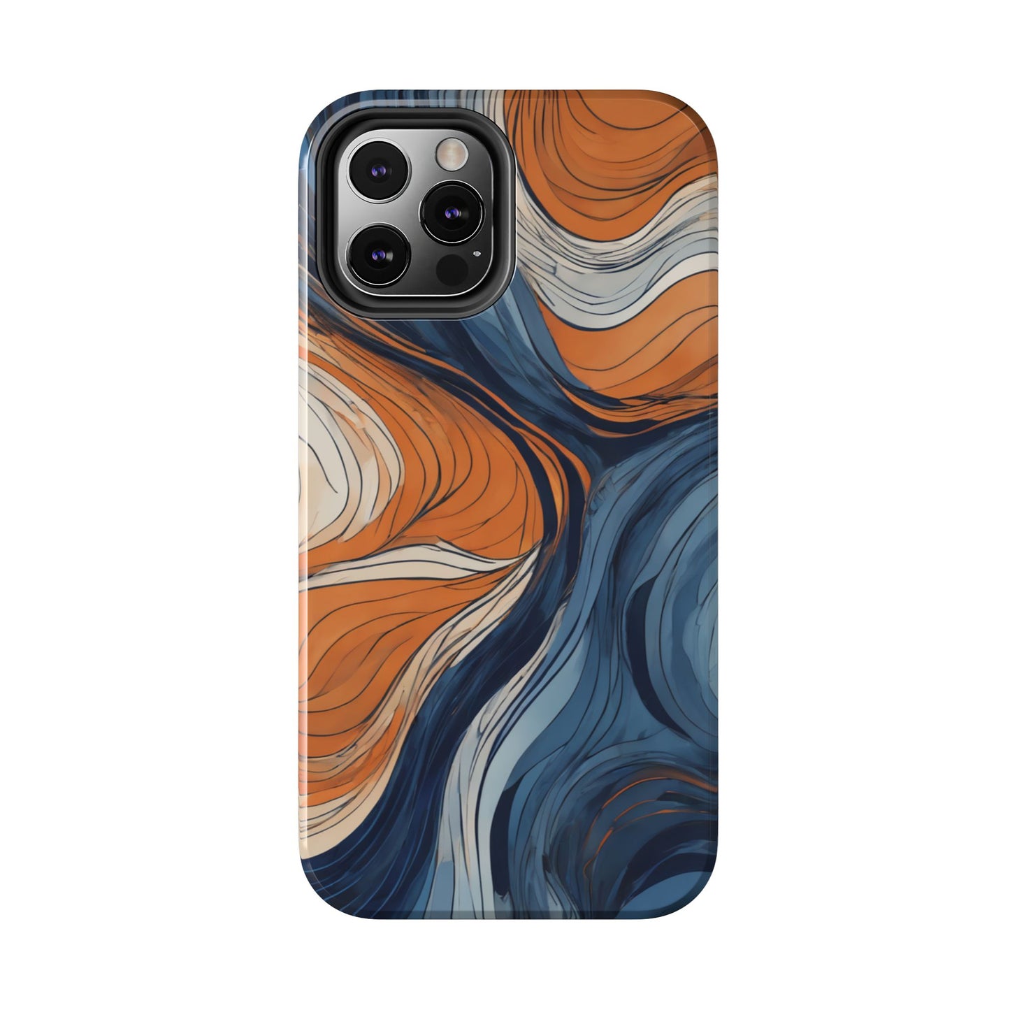 Artistic Tough Phone Case - Vibrant Abstract  Waves Design - for iPhone