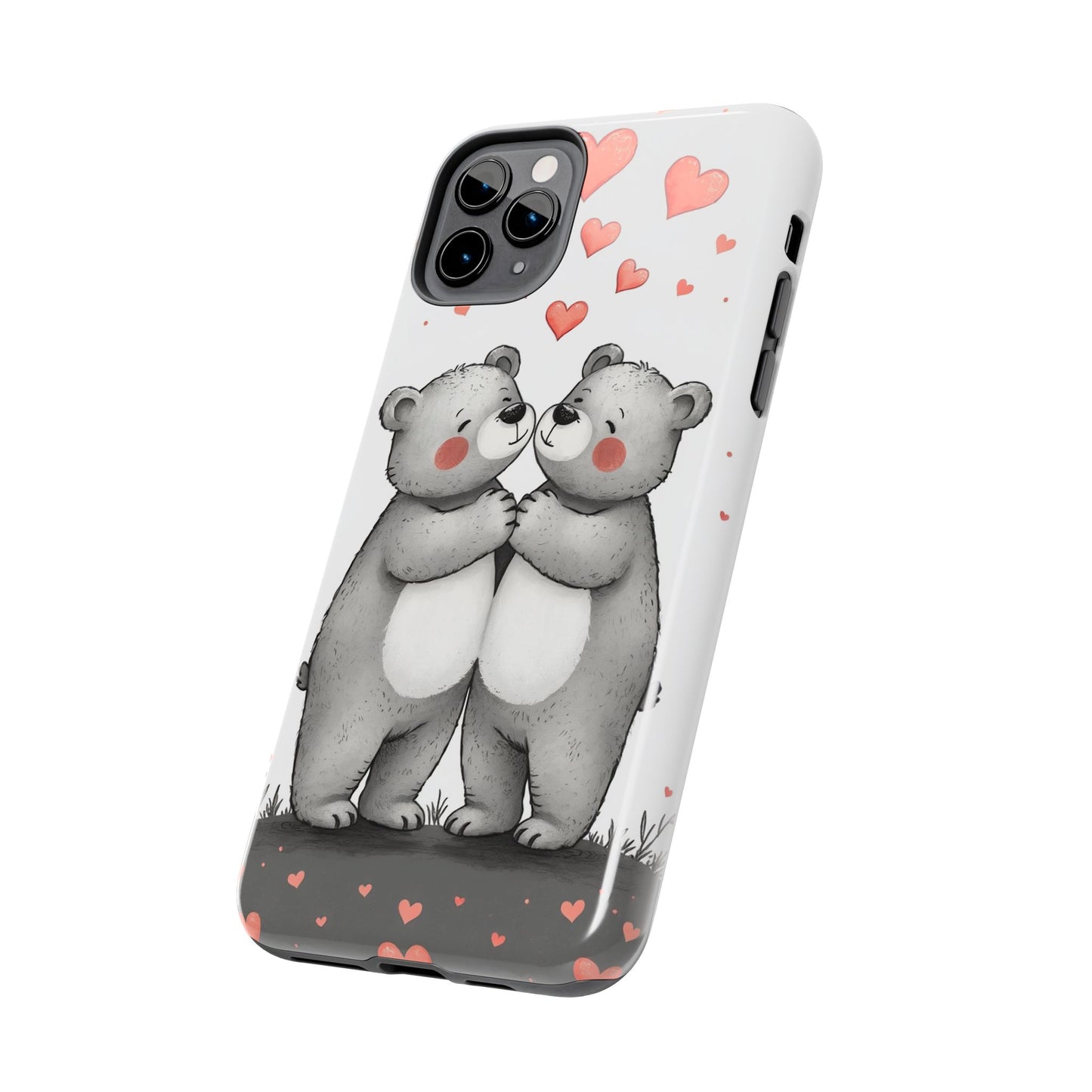Cute Bear Love Tough Phone Case - Perfect for Valentine's Day & Couples
