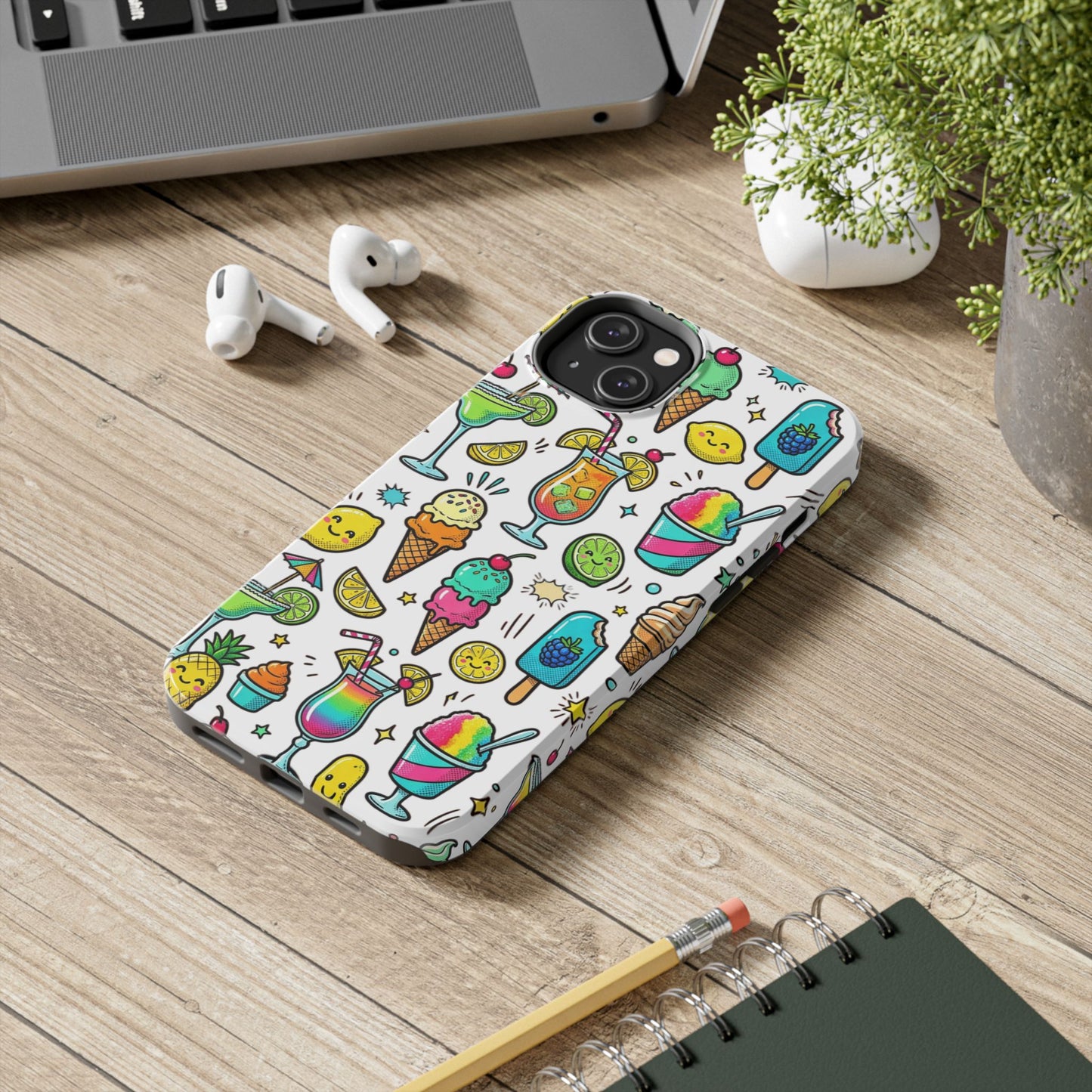 Tough Phone Case — Summer Ice Cream & Cocktails Pattern