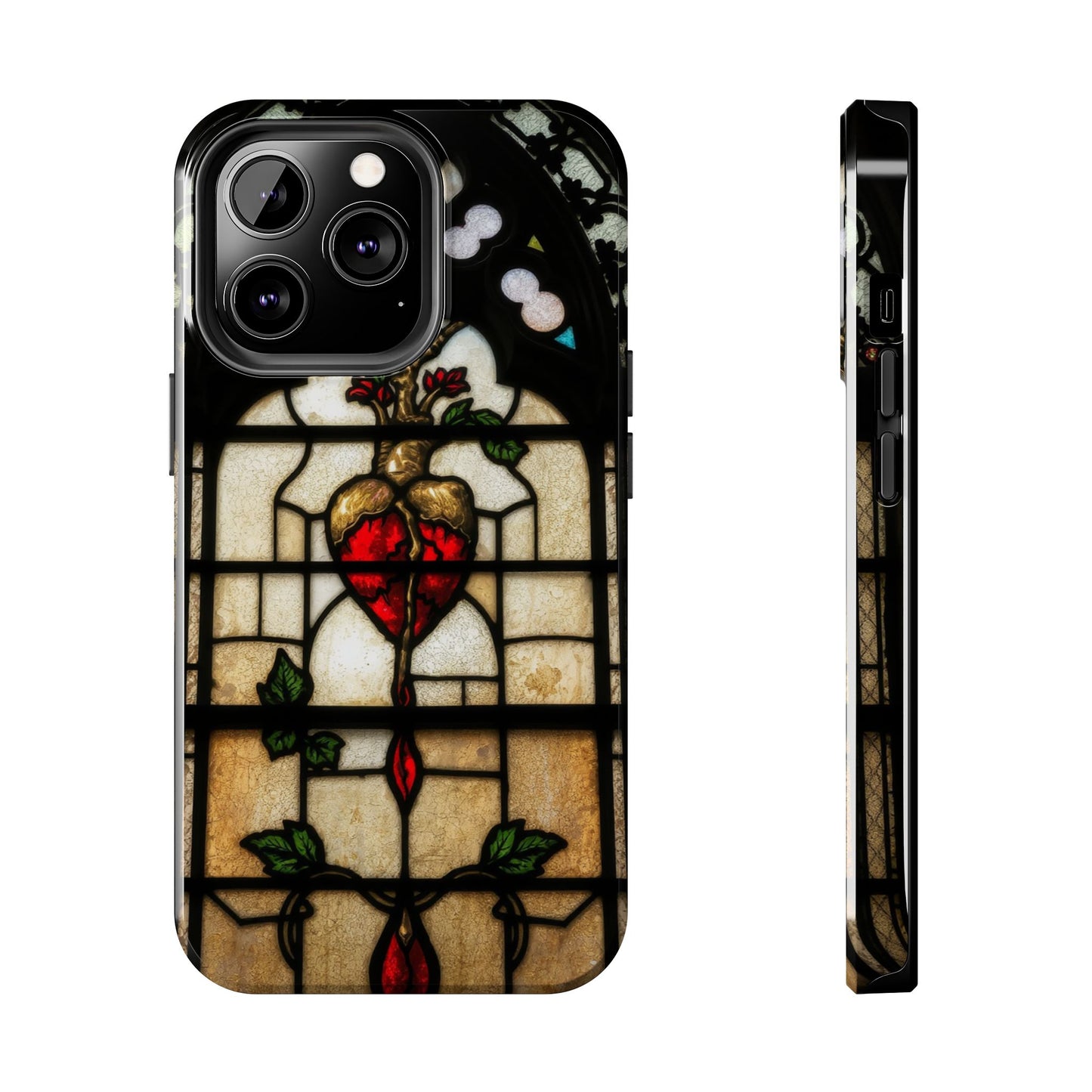 Stained Glass Heart Tough Phone Case - Unique Design for Protection & Style