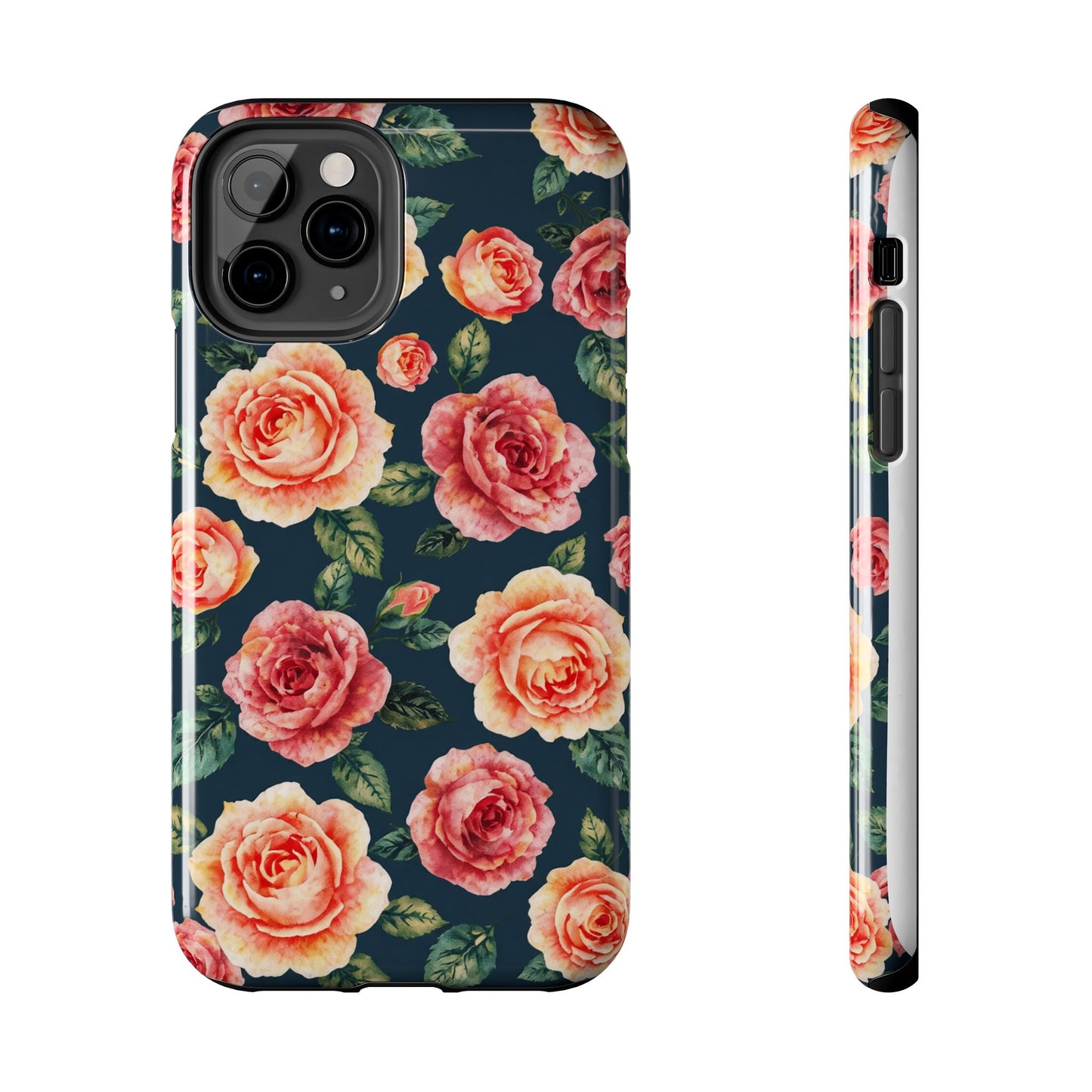 Floral Tough Phone Cases - Durable & Stylish New Age Rose Design - for iPhone