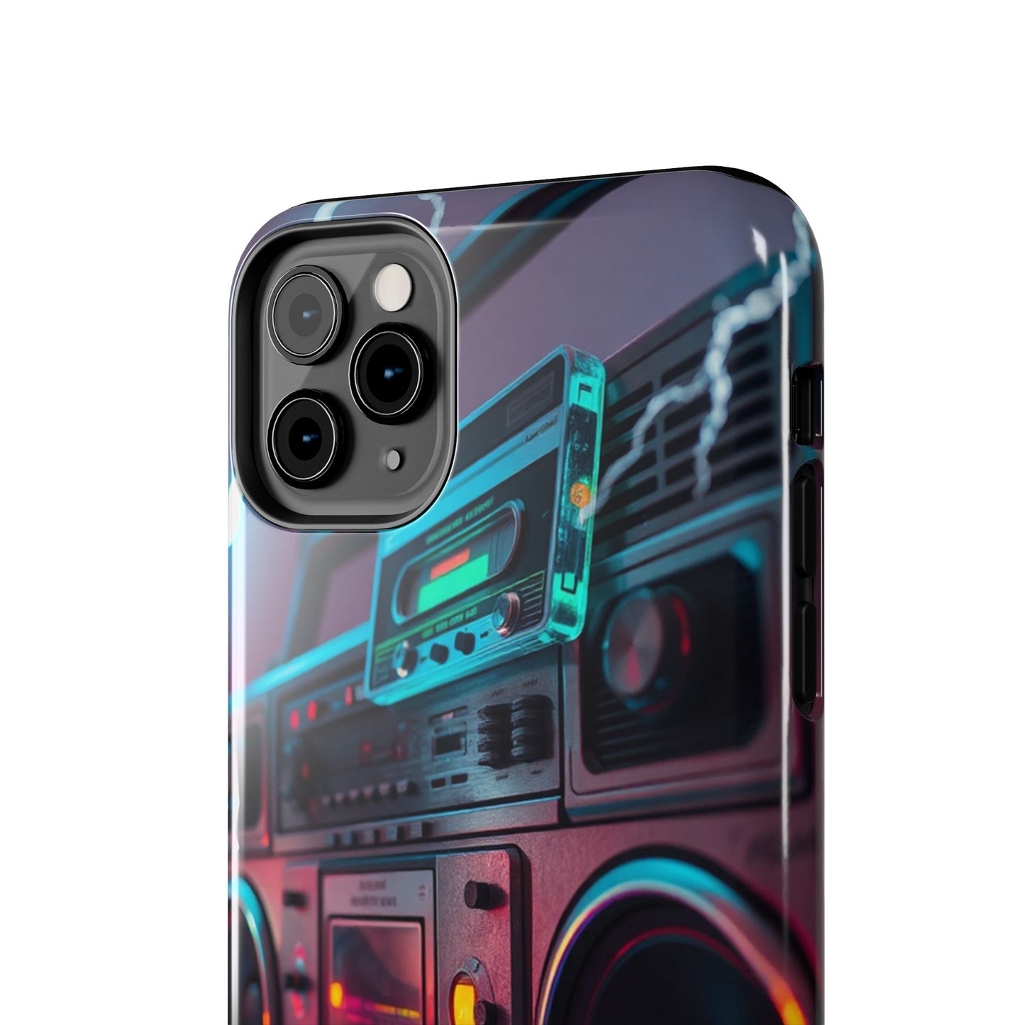 Retro Boombox Tough Phone Case – Vibrant Protection for Music Lovers