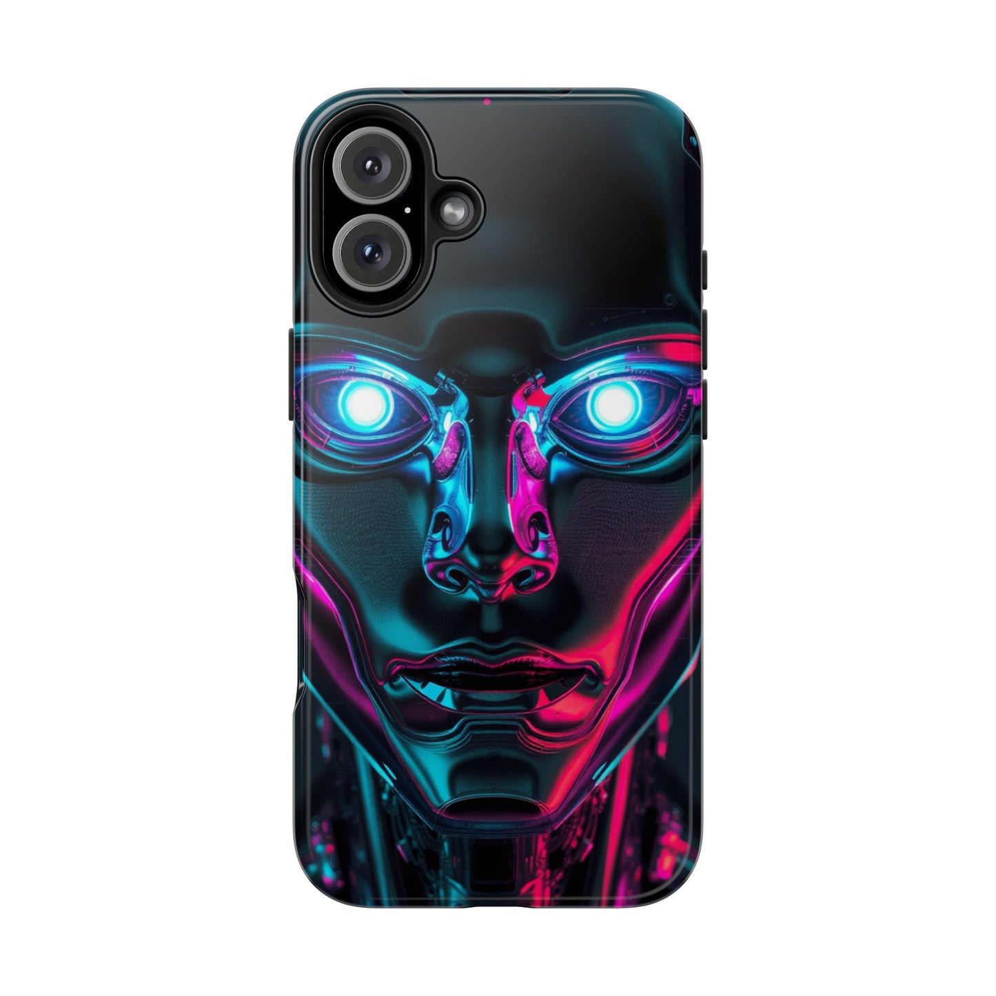 Futuristic Phone Case, Tough Phone Cover, Cyberpunk Style, Robot Design, Gift for Tech Lovers, Unique Phone Accessories