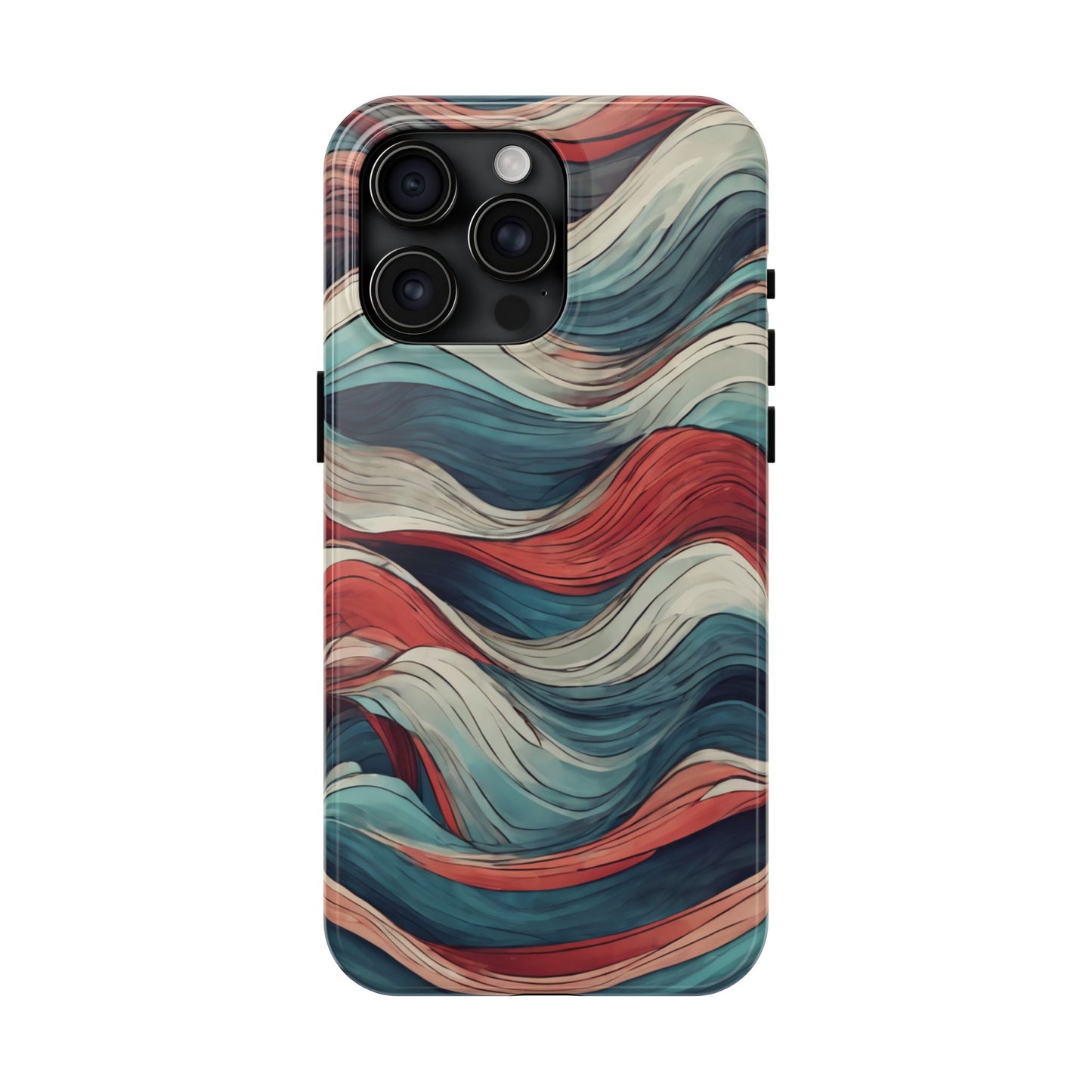 Abstract Waves Tough Phone Case - Stylish & Durable Phone Protection - for iPhone