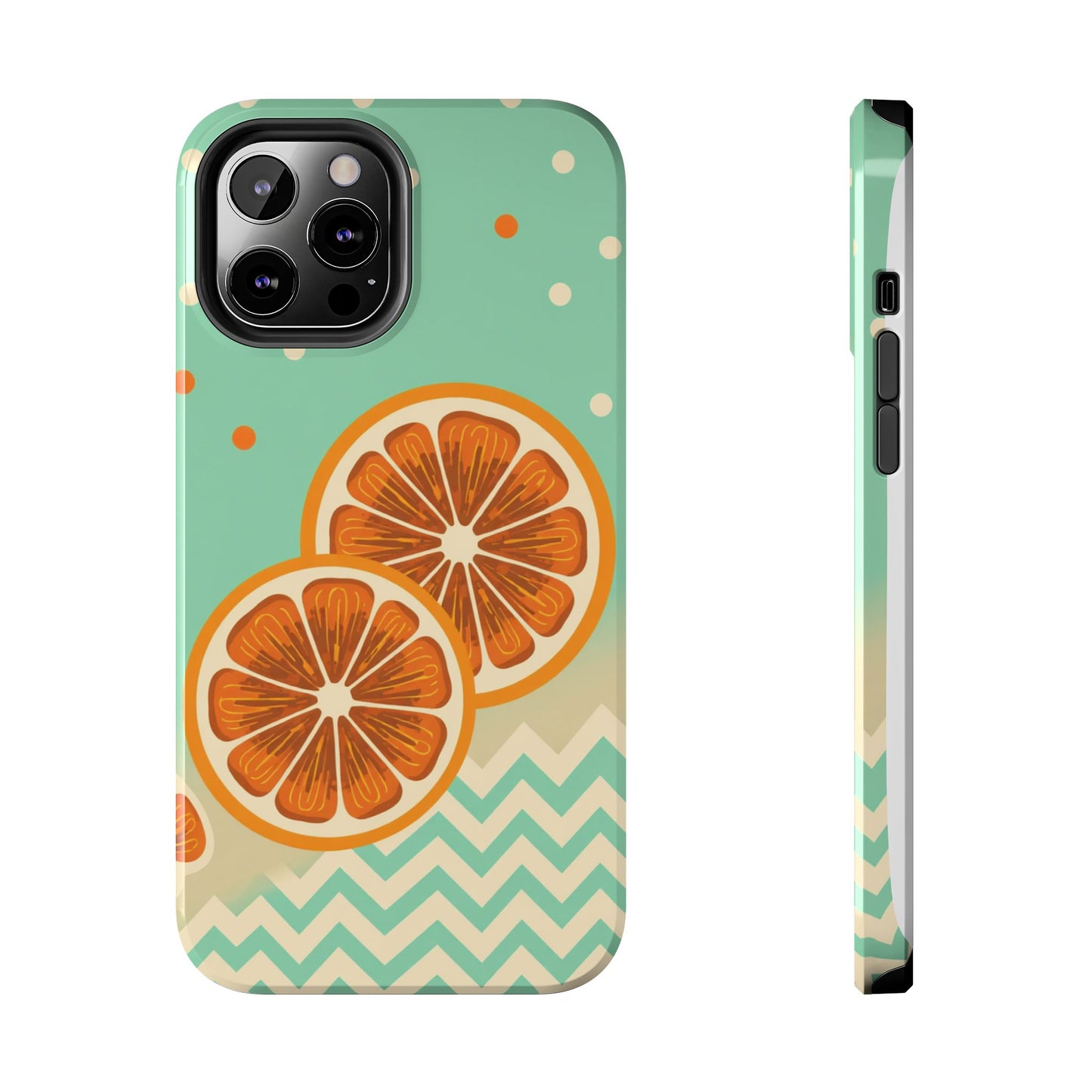 Citrus Vibe Tough Phone Case - Fun Orange Slice Design
