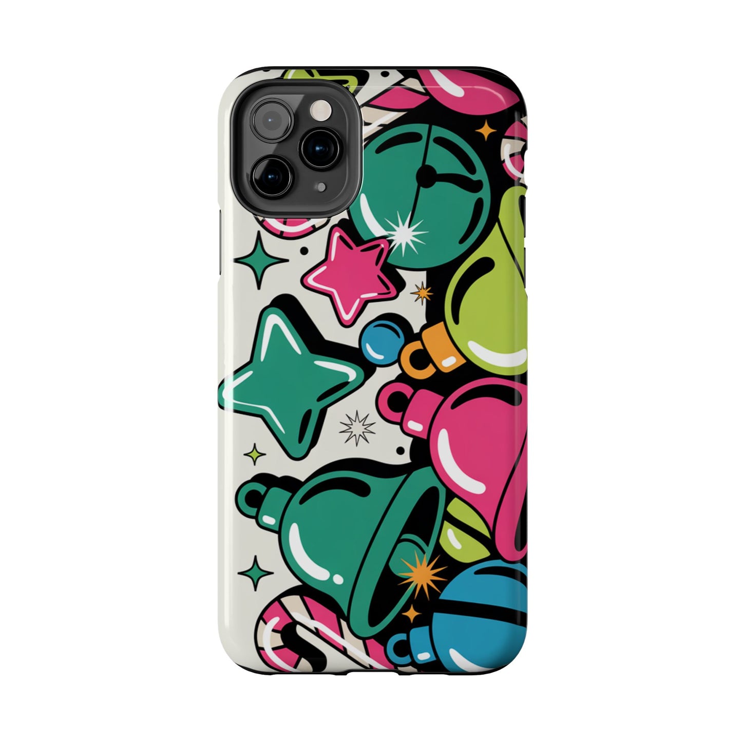 Retro 90's Colorful Bell Pattern Tough Phone Case for iPhones