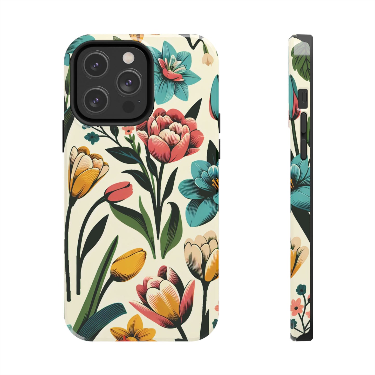 Floral Tough Phone Case - Vibrant Flower Design for Stylish Protection - for iPhone