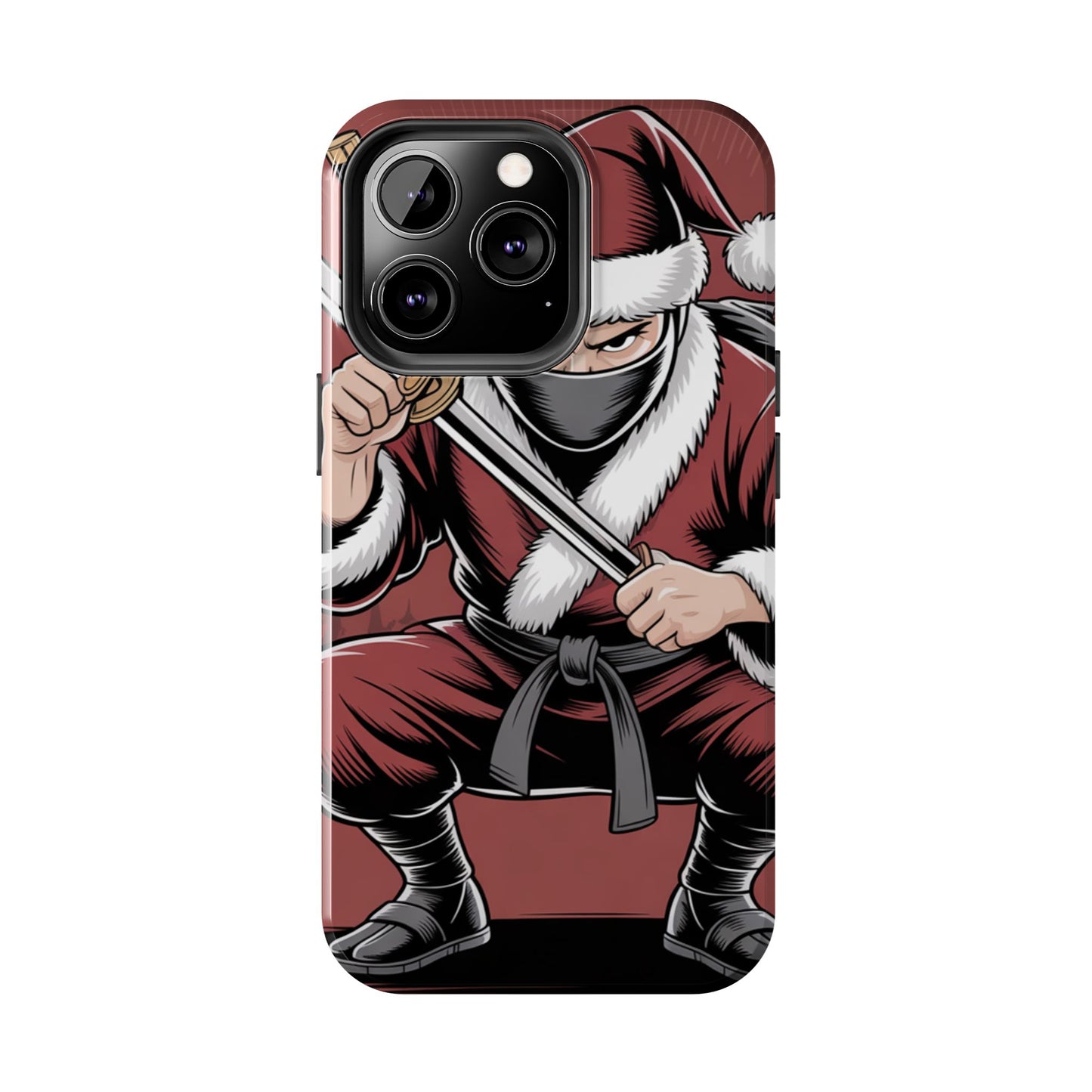 Ninja Santa Tough Phone Case | Durable Holiday Phone Cover for iPhone