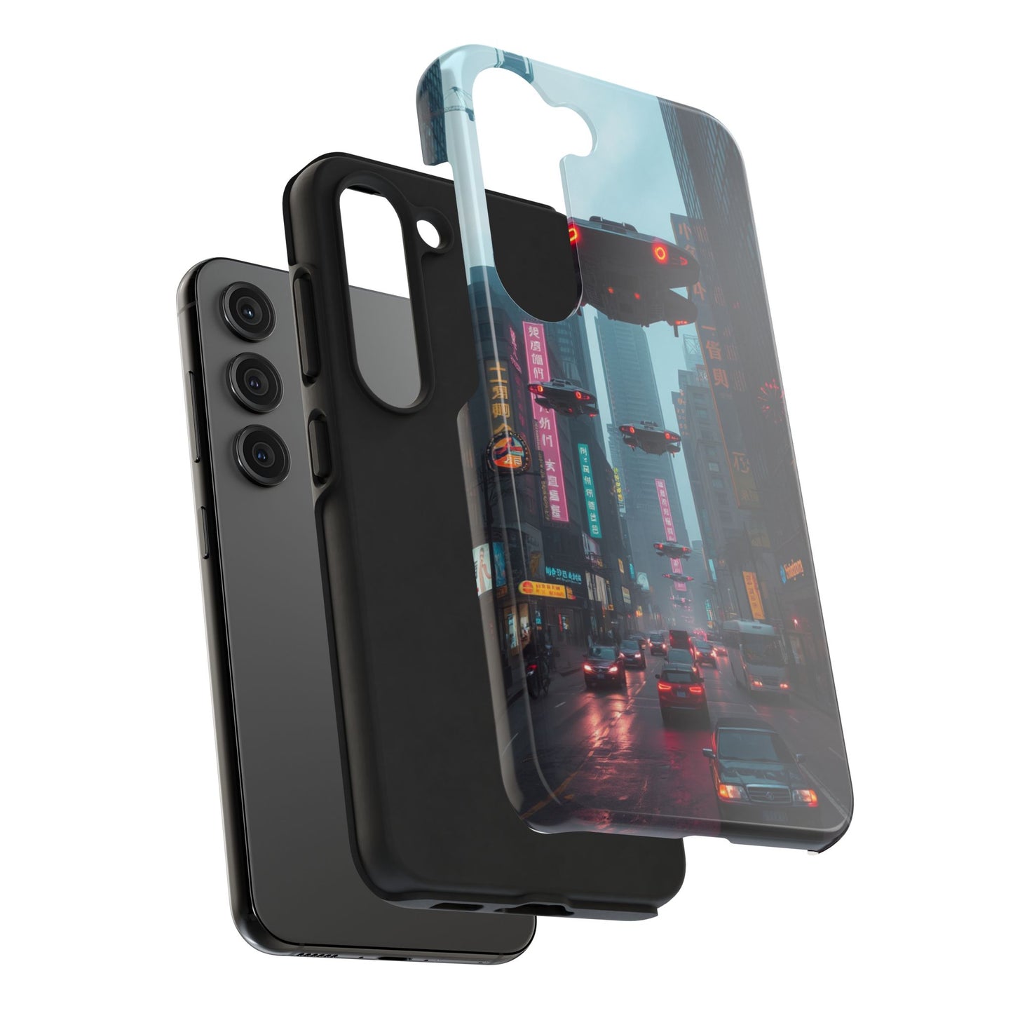 Futuristic City Tough Phone Case - Sci-Fi Design for Urban Explorers