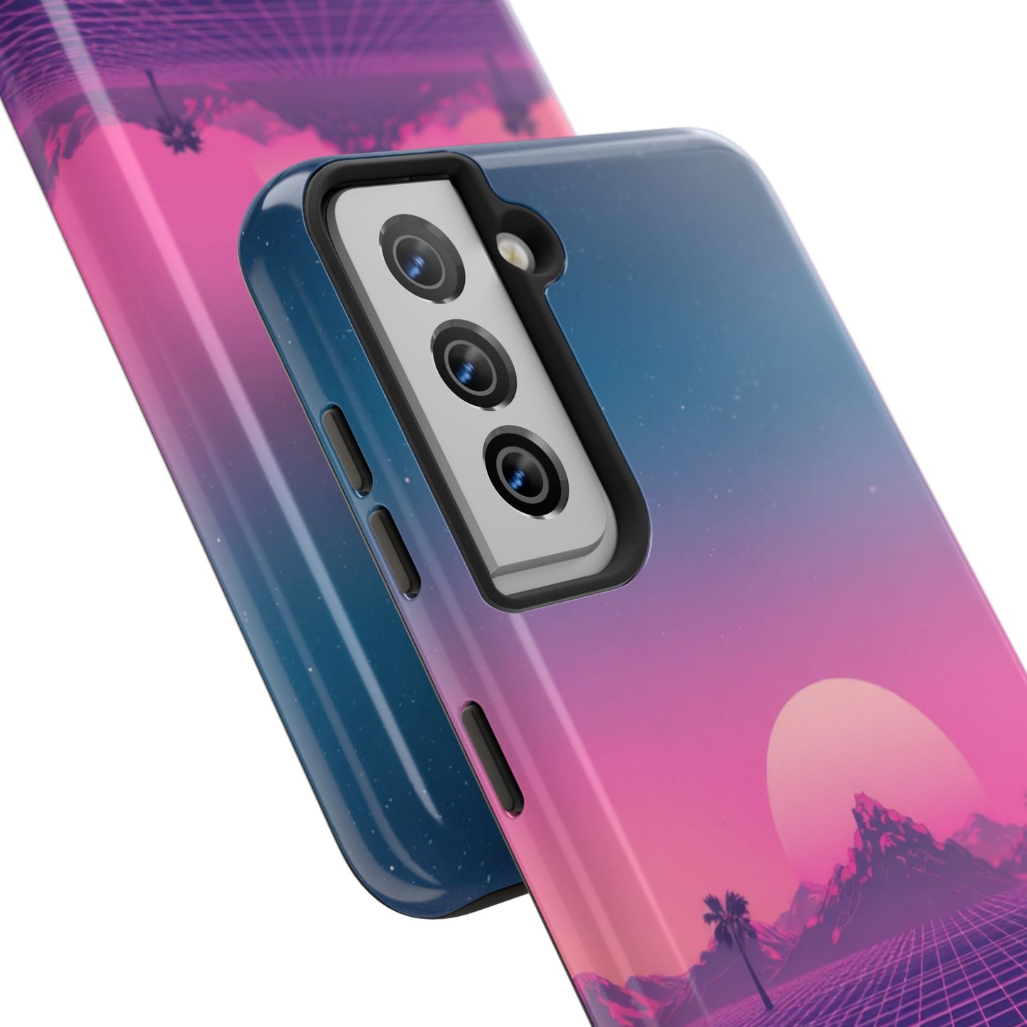 Retro Aesthetic Tough Phone Case - Vibrant Sunset Design