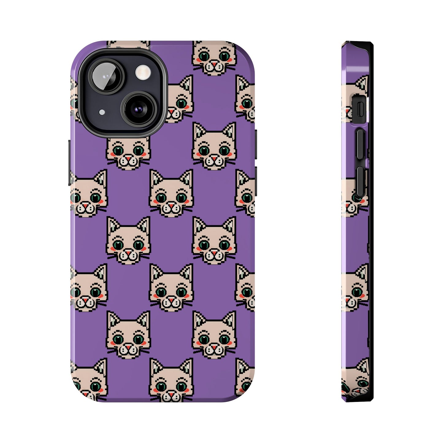 Cute Pixel Cat Tough Phone Case – Fun and Durable Protection for Cat Lovers - for iPhone