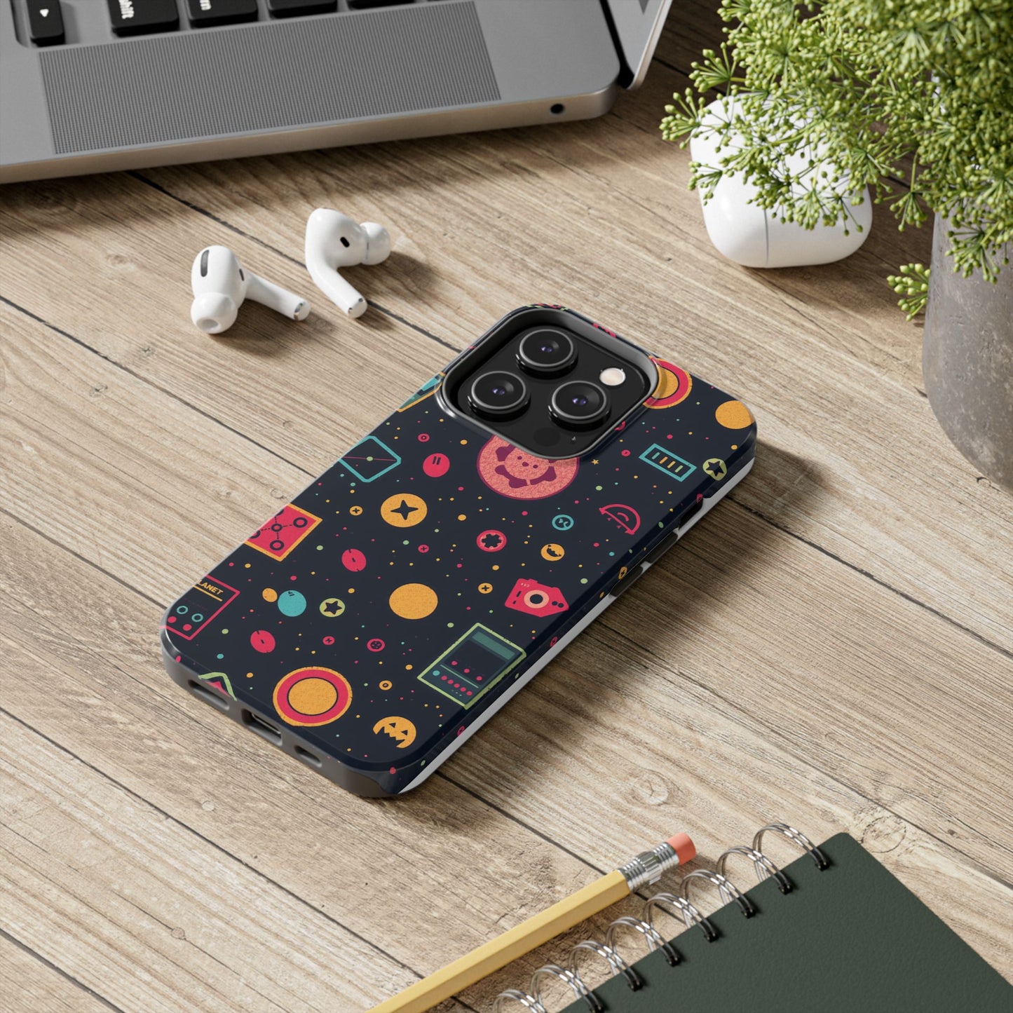 Colorful Space-Themed Tough Phone Case - Fun & Durable Protection for All Ages - for iPhone