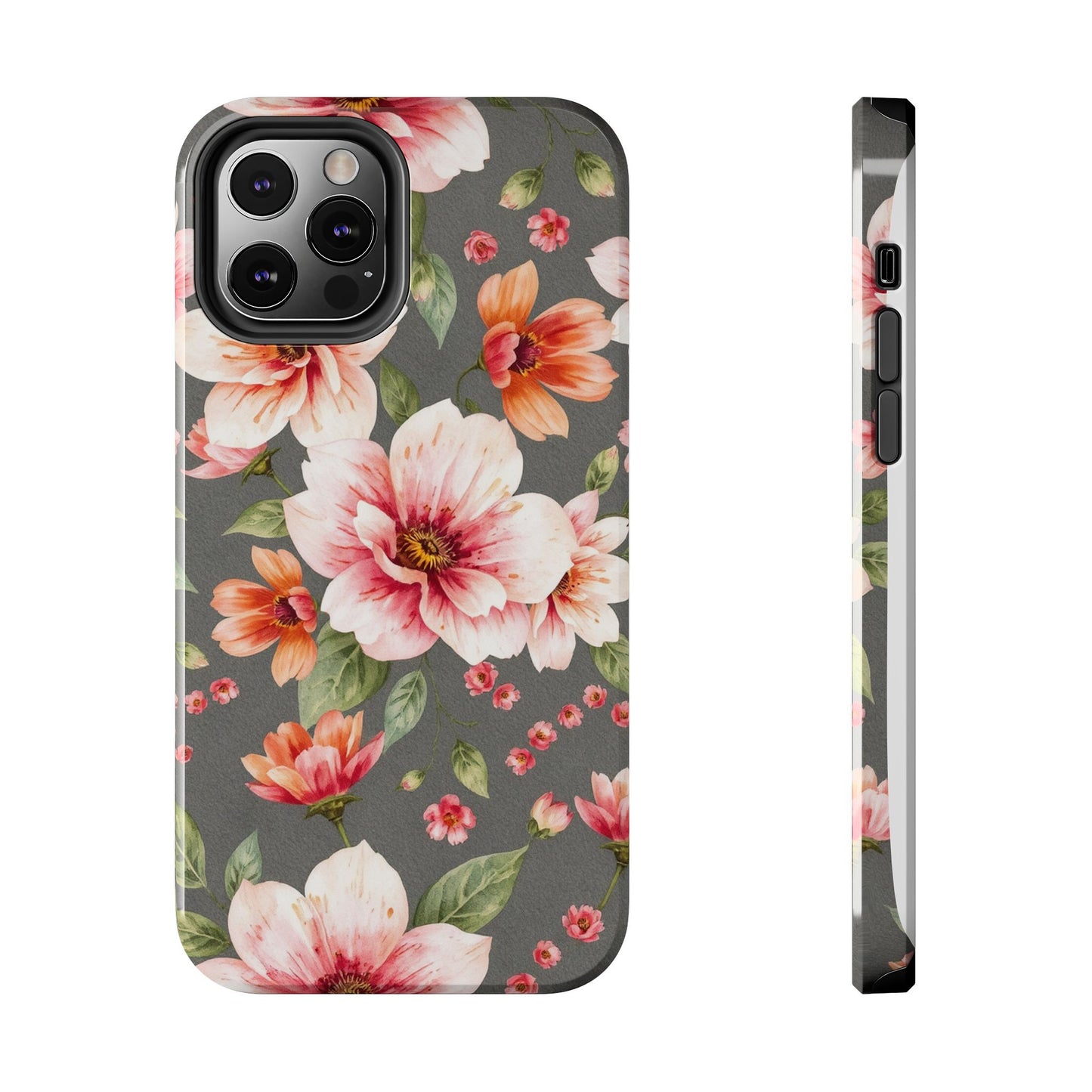Floral Pink Tough Phone Case - Stylish & Durable Floral Design - for iPhone