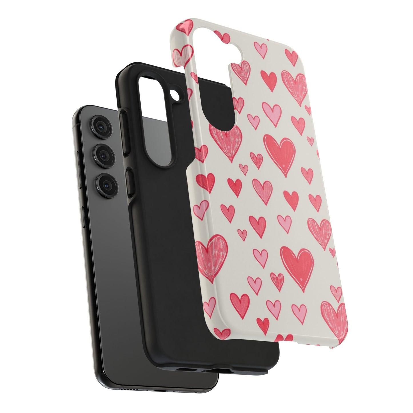Heart Pattern Tough Phone Case - Cute and Stylish Protection