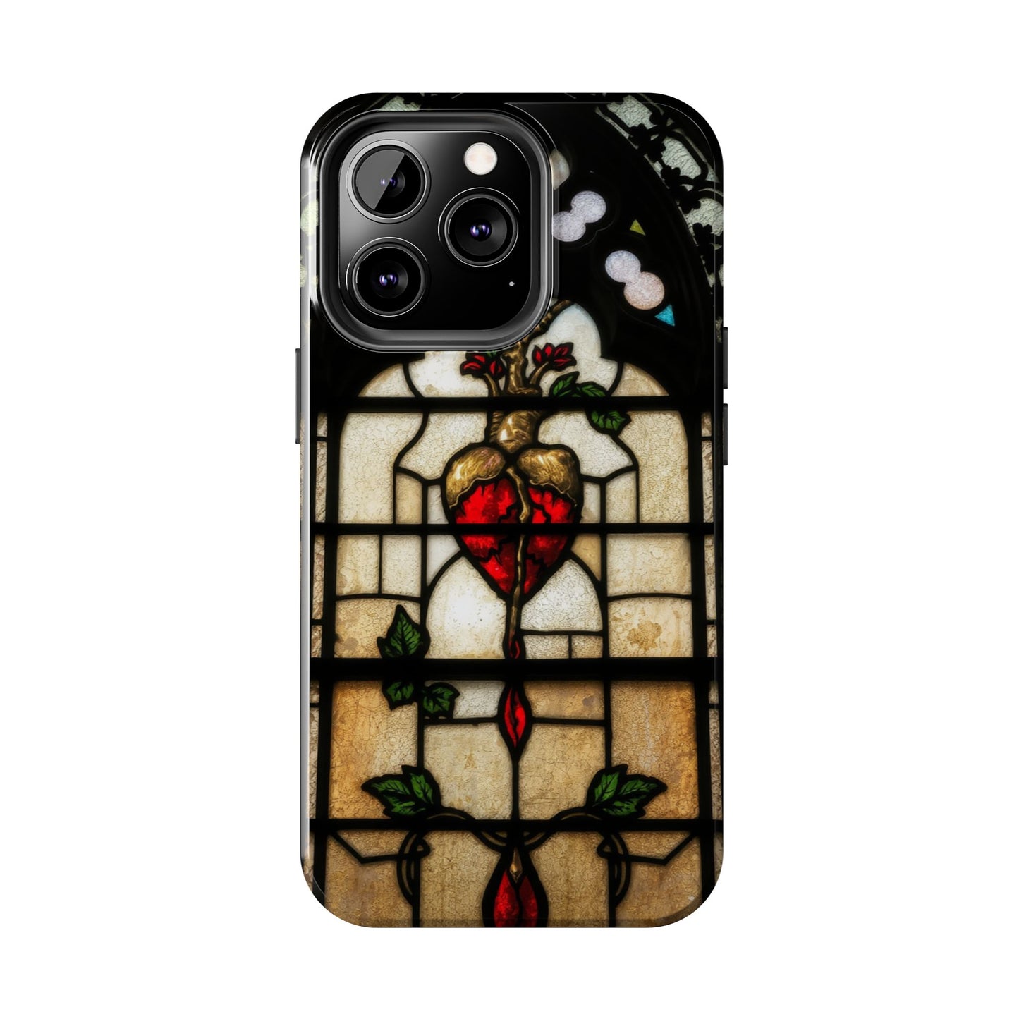 Stained Glass Heart Tough Phone Case - Unique Design for Protection & Style