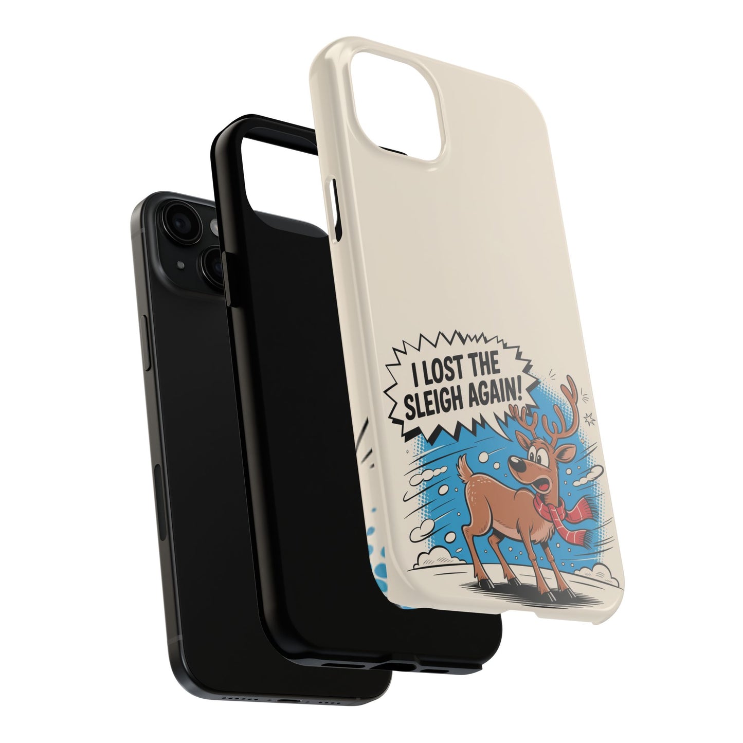 Festive Phone Case: "I Lost the Sleigh Again!" for iPhone