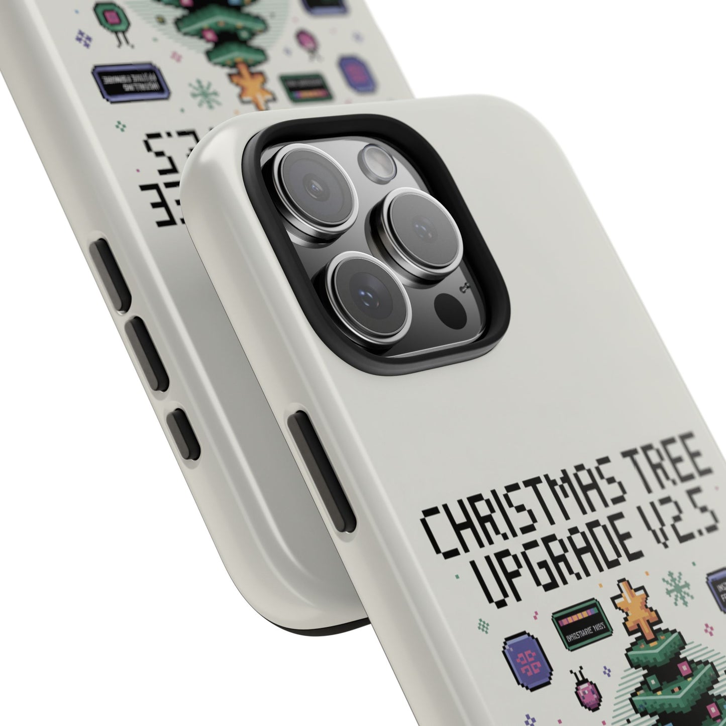 Christmas Tree Upgrade Tough iPhone Case - Pixel Art Design
