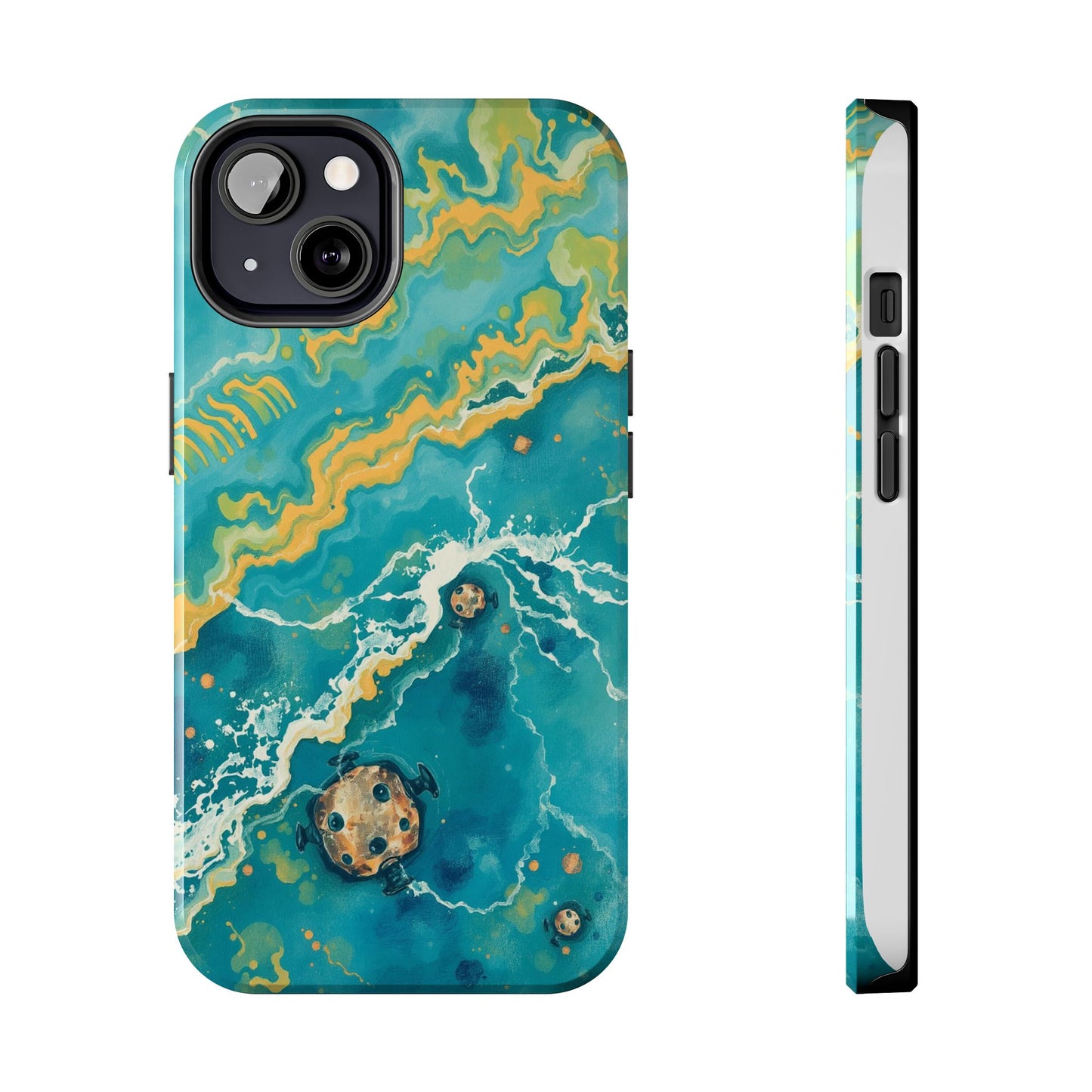 Ocean Wave Tough Phone Case – Durable Protection with Abstract Art Design
