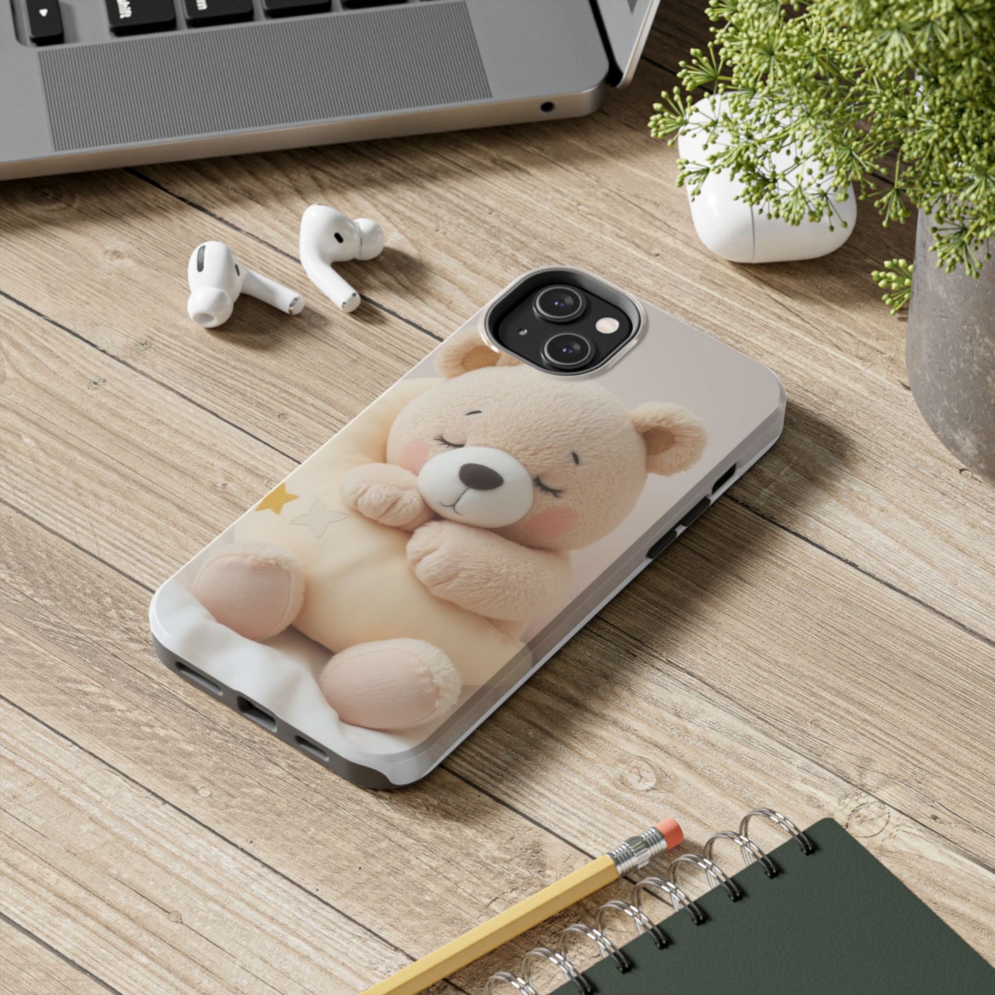 Cute Bear Tough Phone Case - Adorable Baby Animal Design for Kids & Adults
