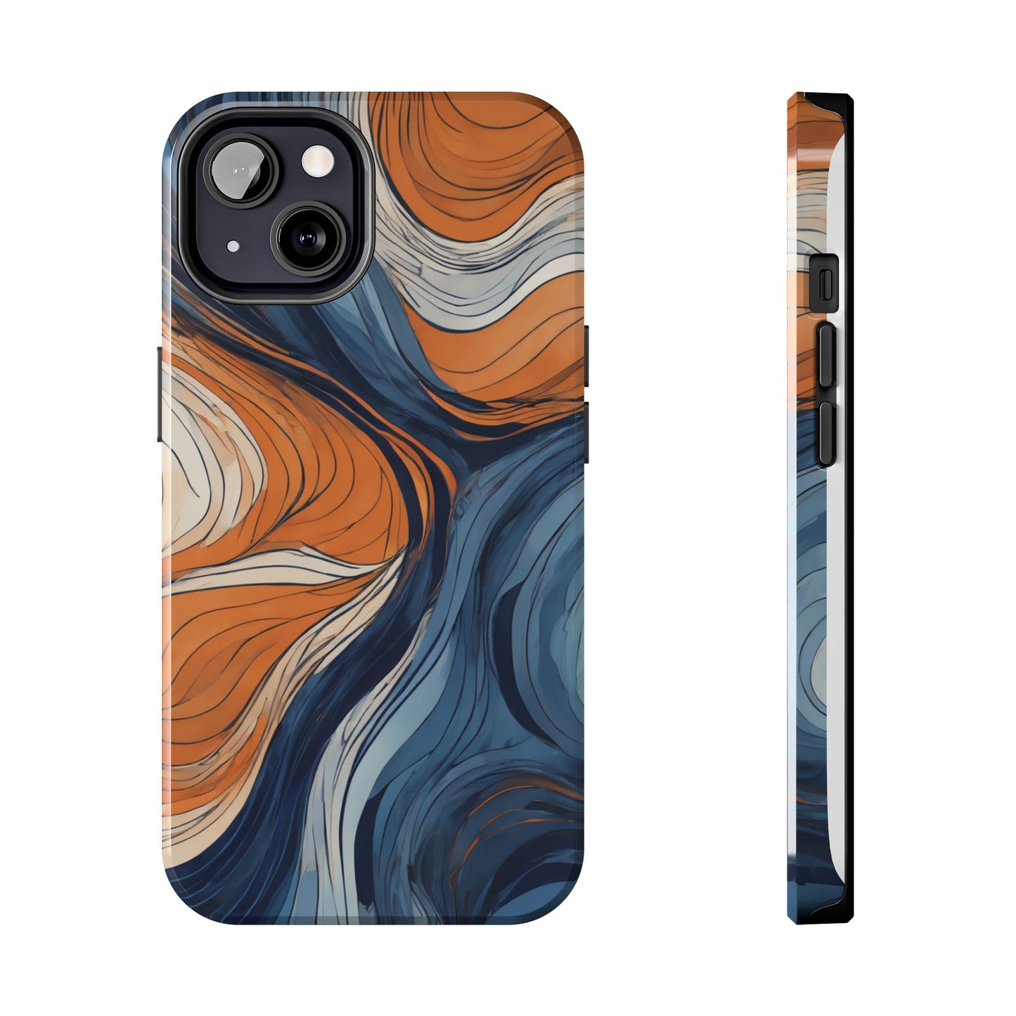 Artistic Tough Phone Case - Vibrant Abstract  Waves Design - for iPhone