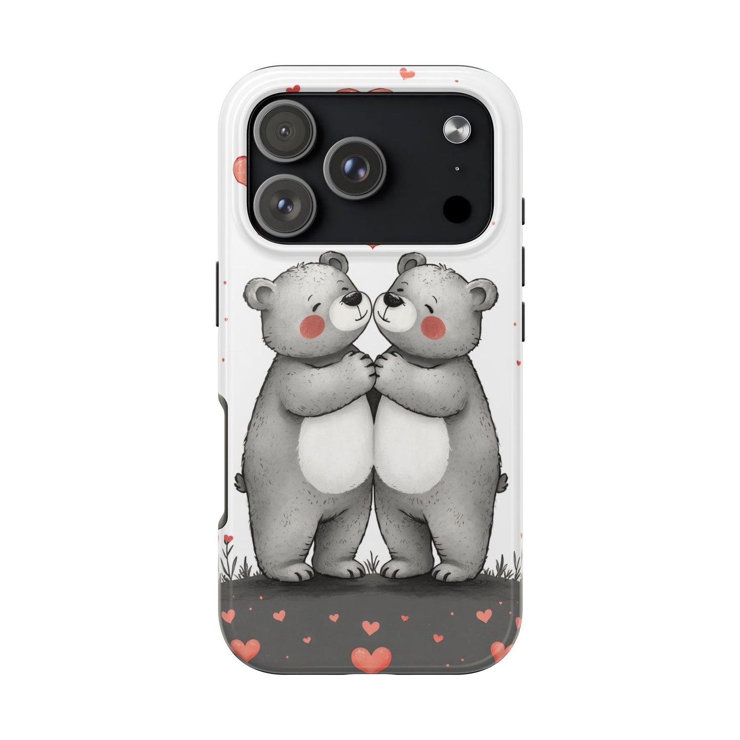 Cute Bear Love Tough Phone Case - Perfect for Valentine's Day & Couples