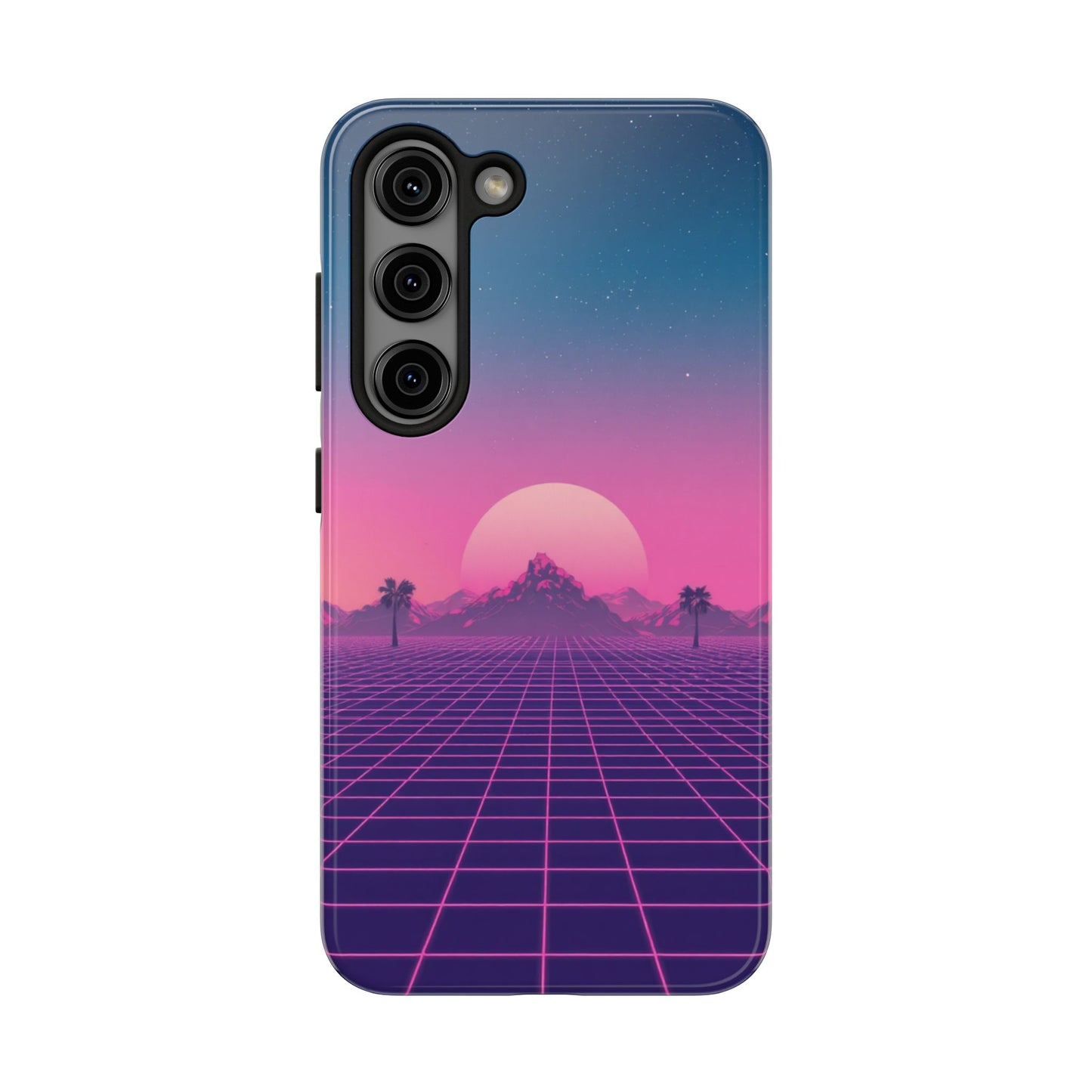 Retro Aesthetic Tough Phone Case - Vibrant Sunset Design