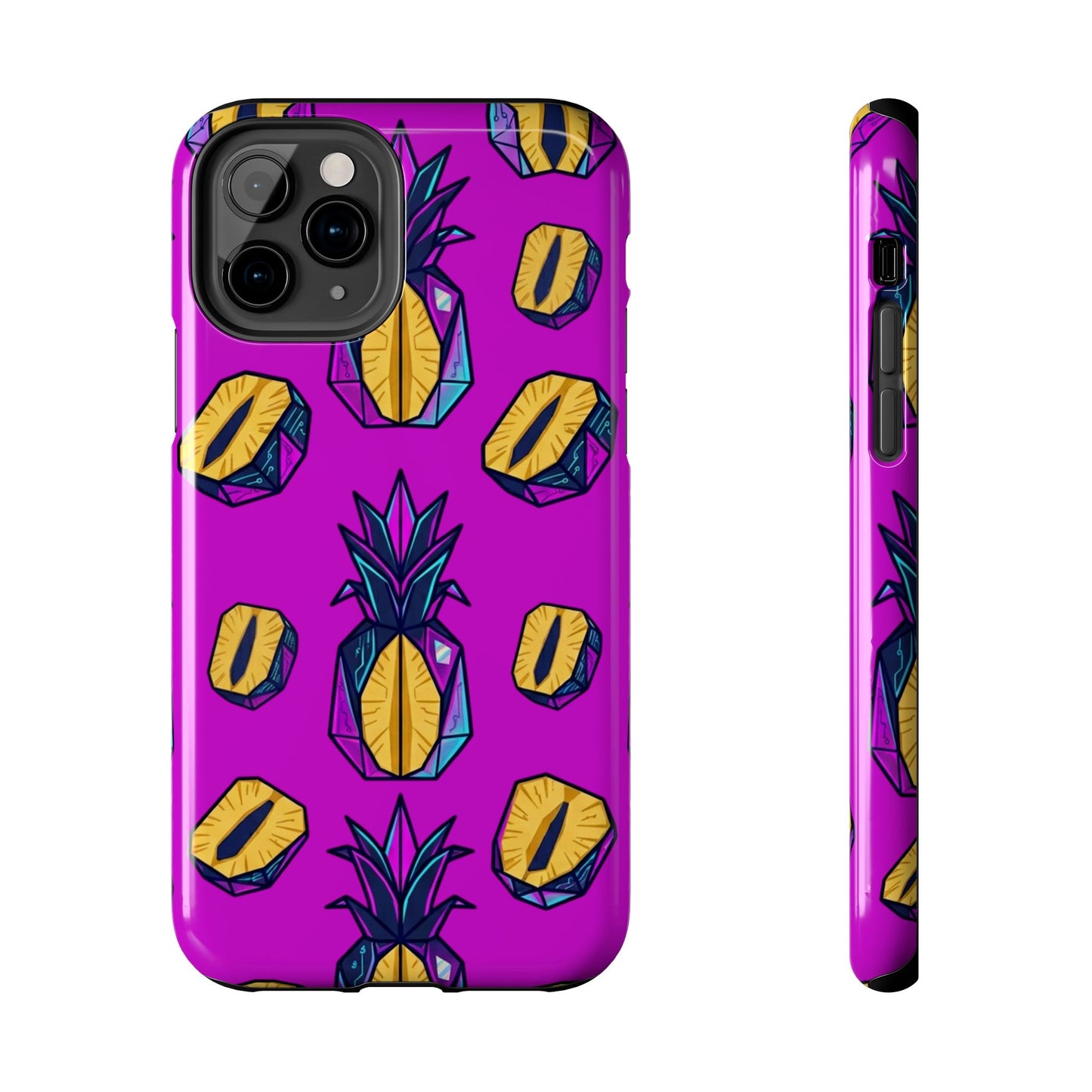 Cyberpunk Origami Pineapple iPhone Case