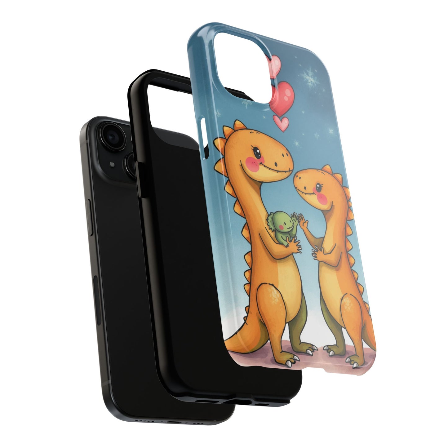 Dino Love Tough Phone Case - Cute & Durable Design for Kids & Parents