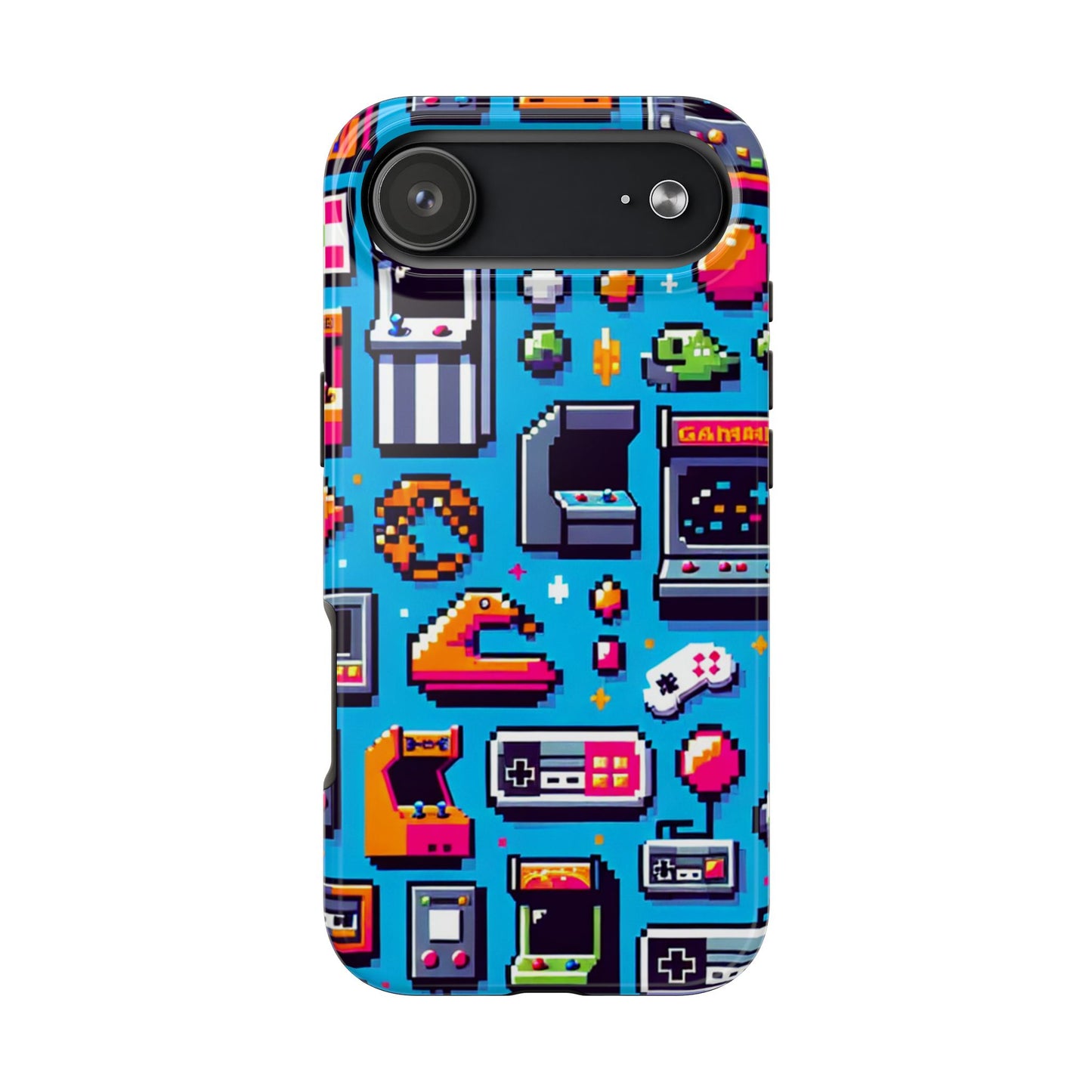 Retro Gaming Tough Phone Case - Pixel Art Design for Gamers - for iPhone